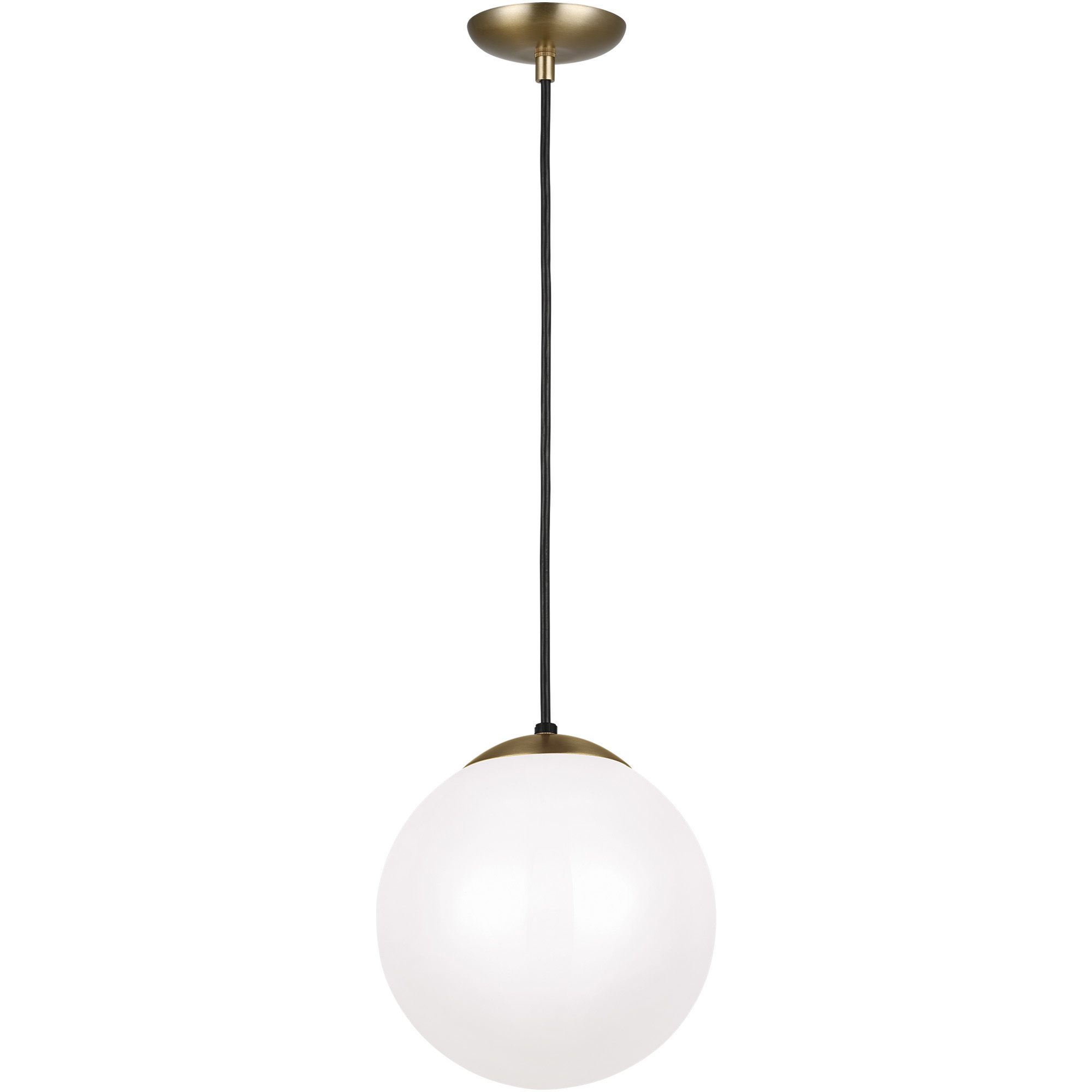 Leo - Hanging Globe 1 Light 10 inch Satin Brass Pendant Ceiling Light