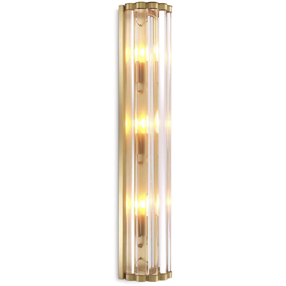 Amalfi 3 Light 5.91 inch Antique Brass and Clear Glass Wall Lamp Wall Light