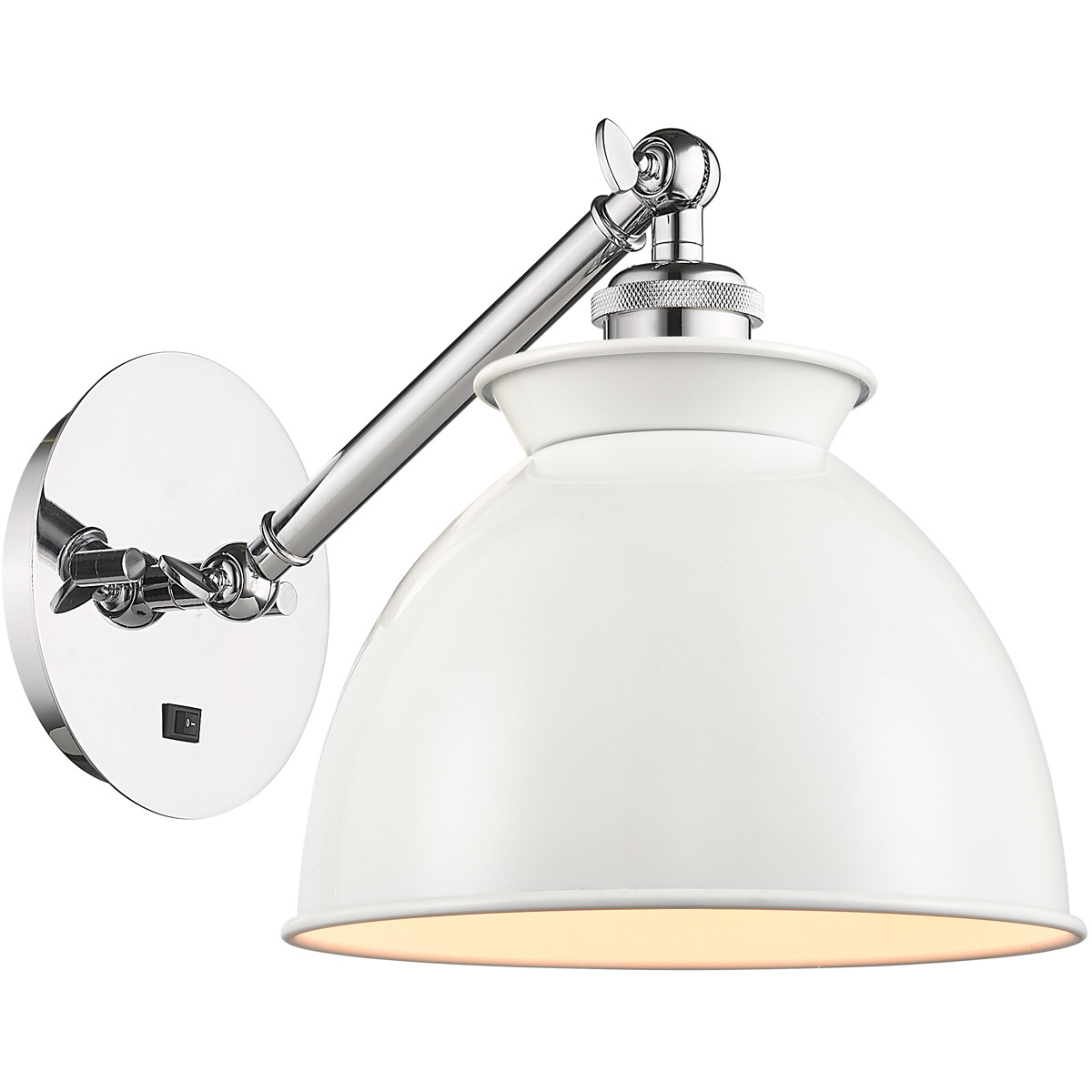 Ballston Adirondack 1 Light 8 inch White and Polished Chrome Sconce Wall Light