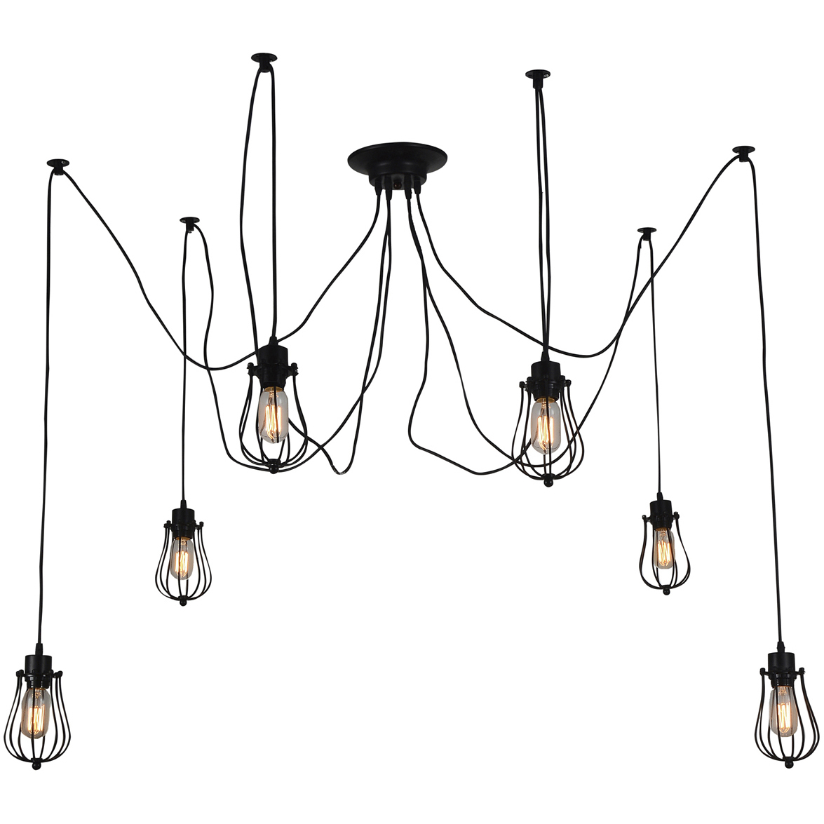 Tomaso 6 Light 28 inch Black Multi Light Pendant Ceiling Light