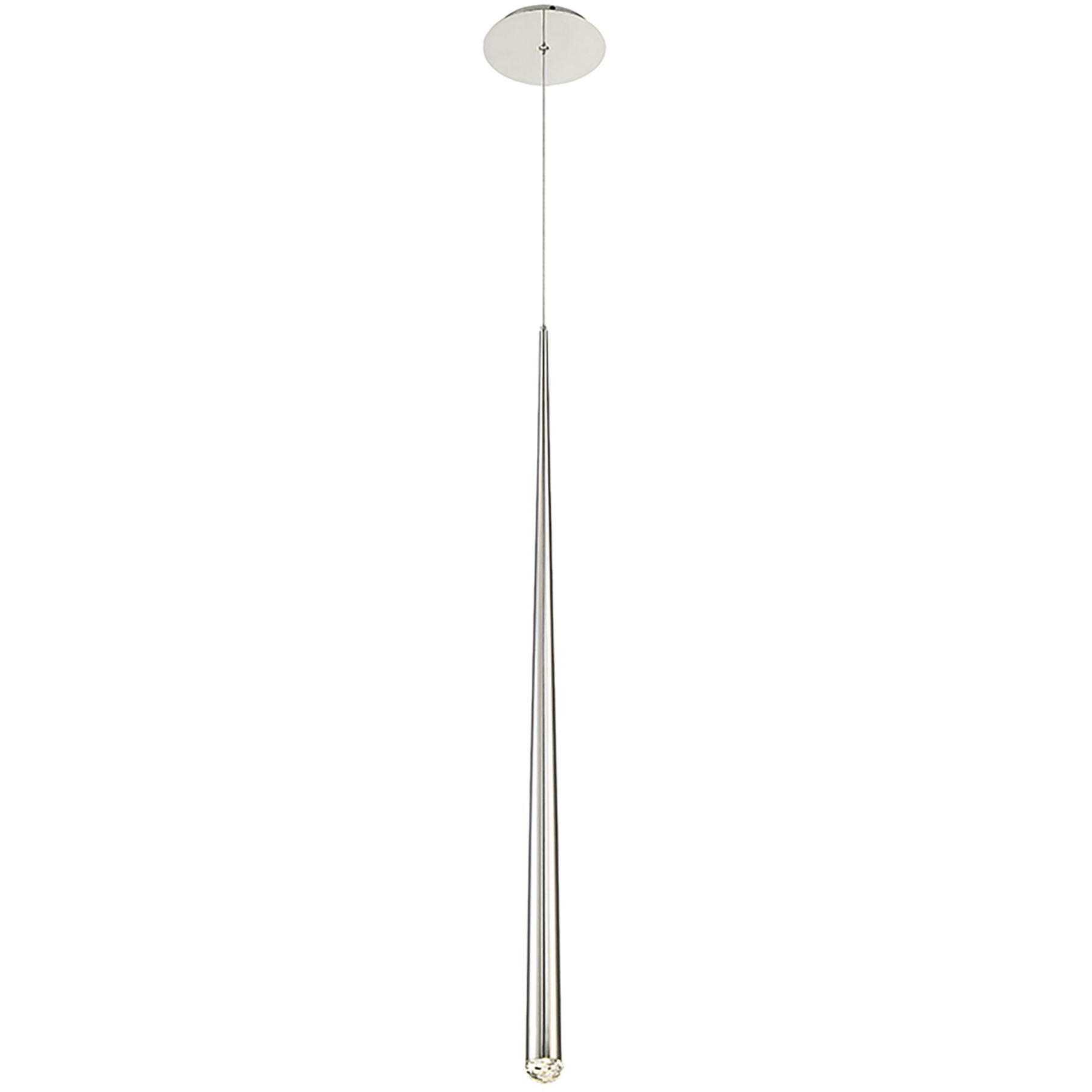 Cascade LED 1.5 inch Polished Nickel Pendant Ceiling Light in Round, 37in.