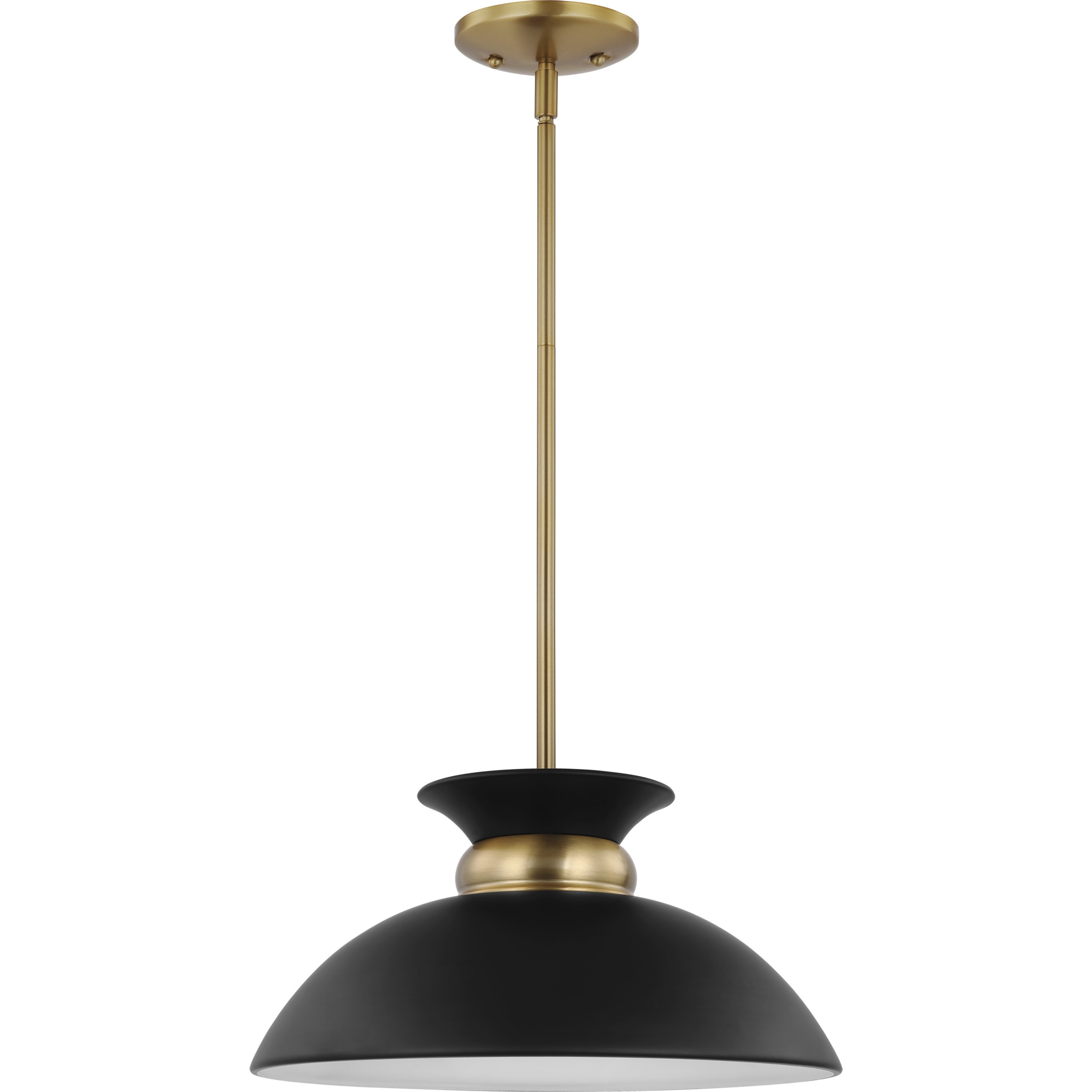 Perkins 1 Light 15 inch Matte Black/Burnished Brass Pendant Ceiling Light
