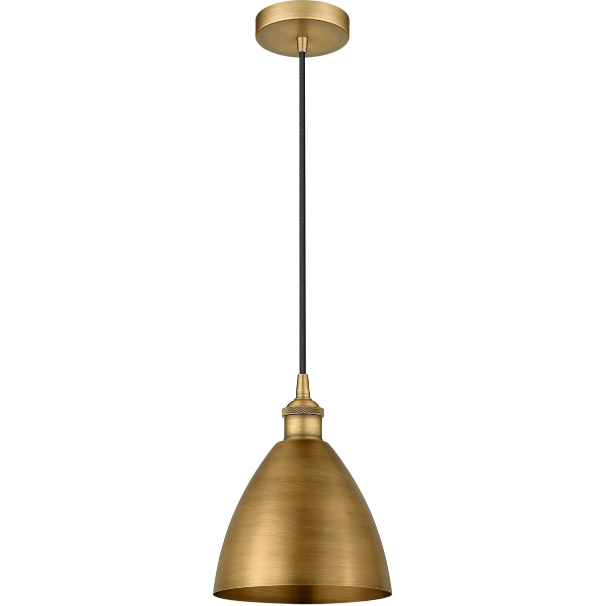 Edison Dome 1 Light 8 inch Brushed Brass Mini Pendant Ceiling Light