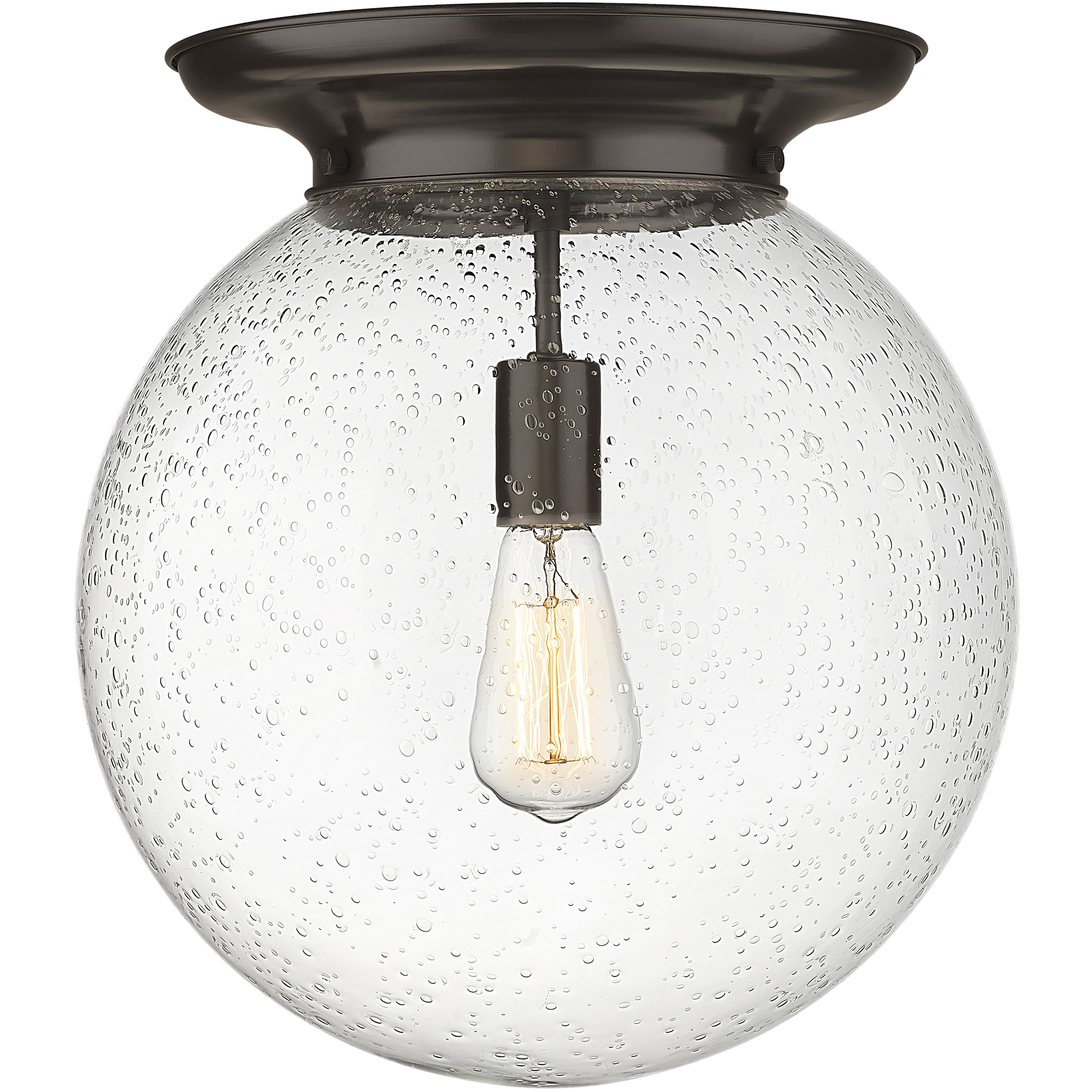 Beacon 1 Light 14 inch Oil Rubbed Bronze Flush Mount Ceiling Light