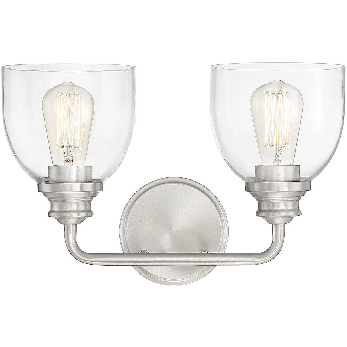 Vale 2 Light 14.75 inch Satin Nickel Bathroom Vanity Light Wall Light, Essentials