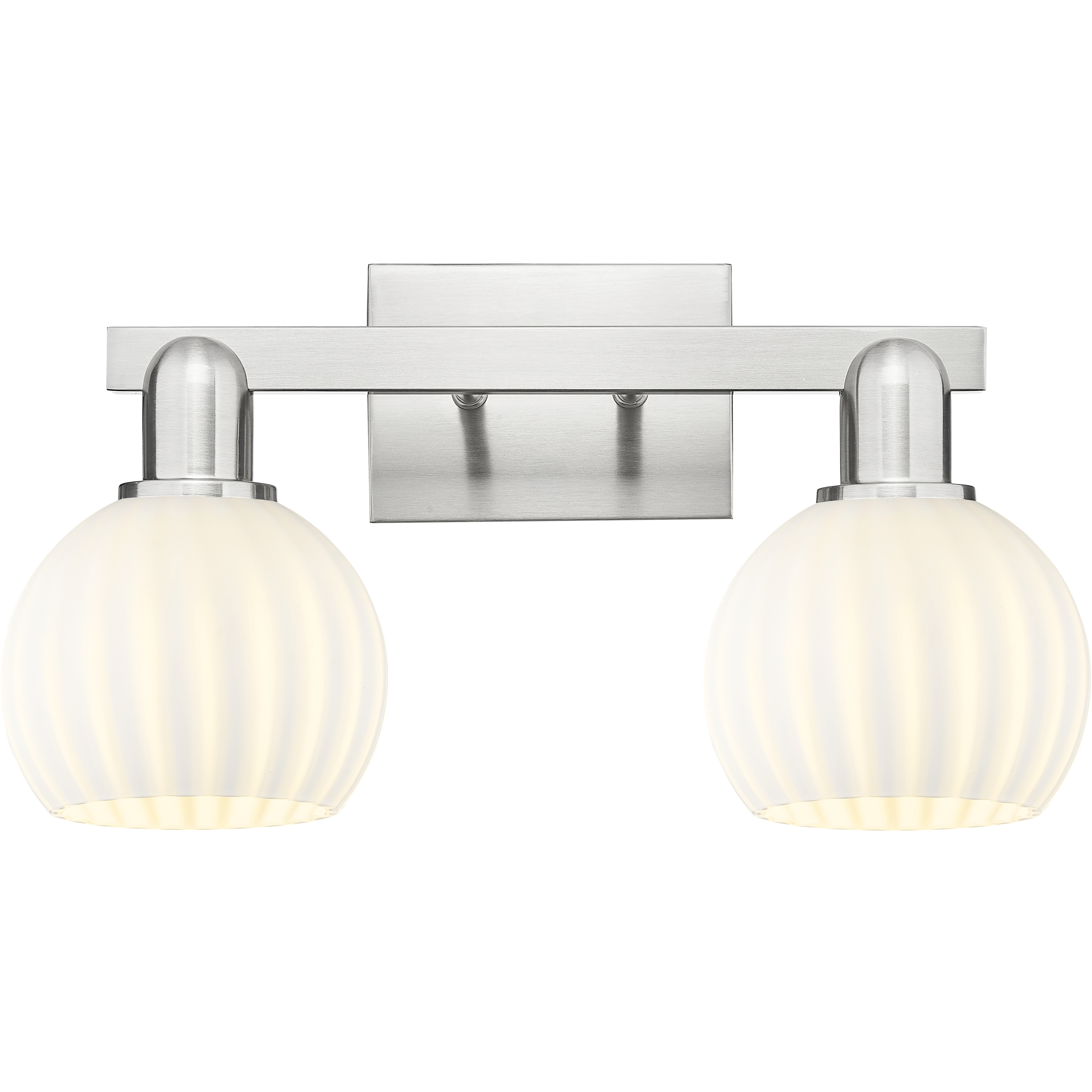 Arcadia White Venetian 2 Light 17 inch Brushed Satin Nickel Bath Vanity Light Wall Light