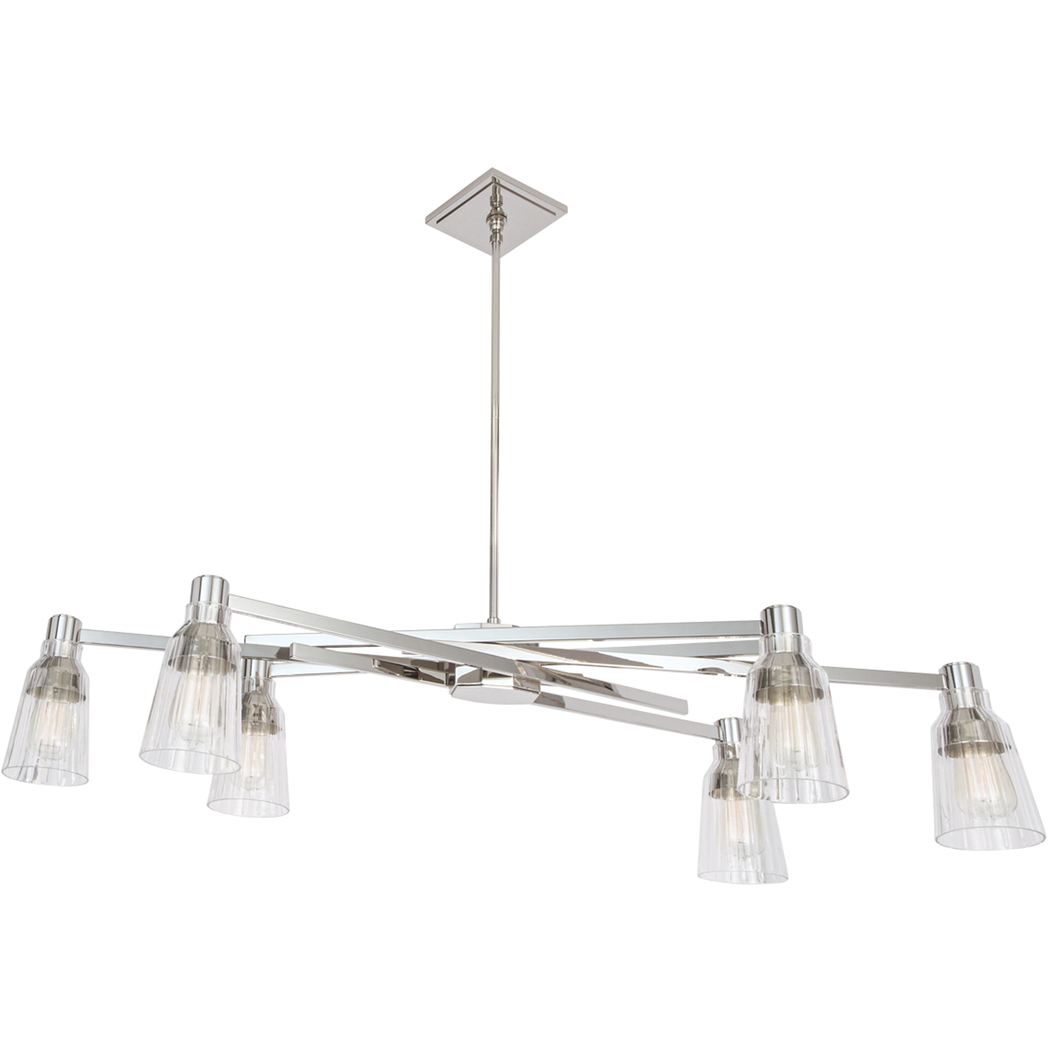 Carnival 6 Light 49.5 inch Polished Nickel Chandelier Ceiling Light