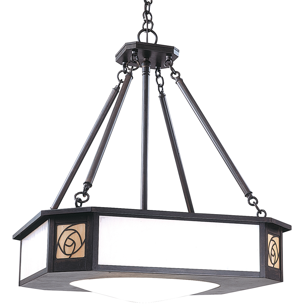 Saint Clair 4 Light 21.5 inch Satin Black Pendant Ceiling Light in White Opalescent