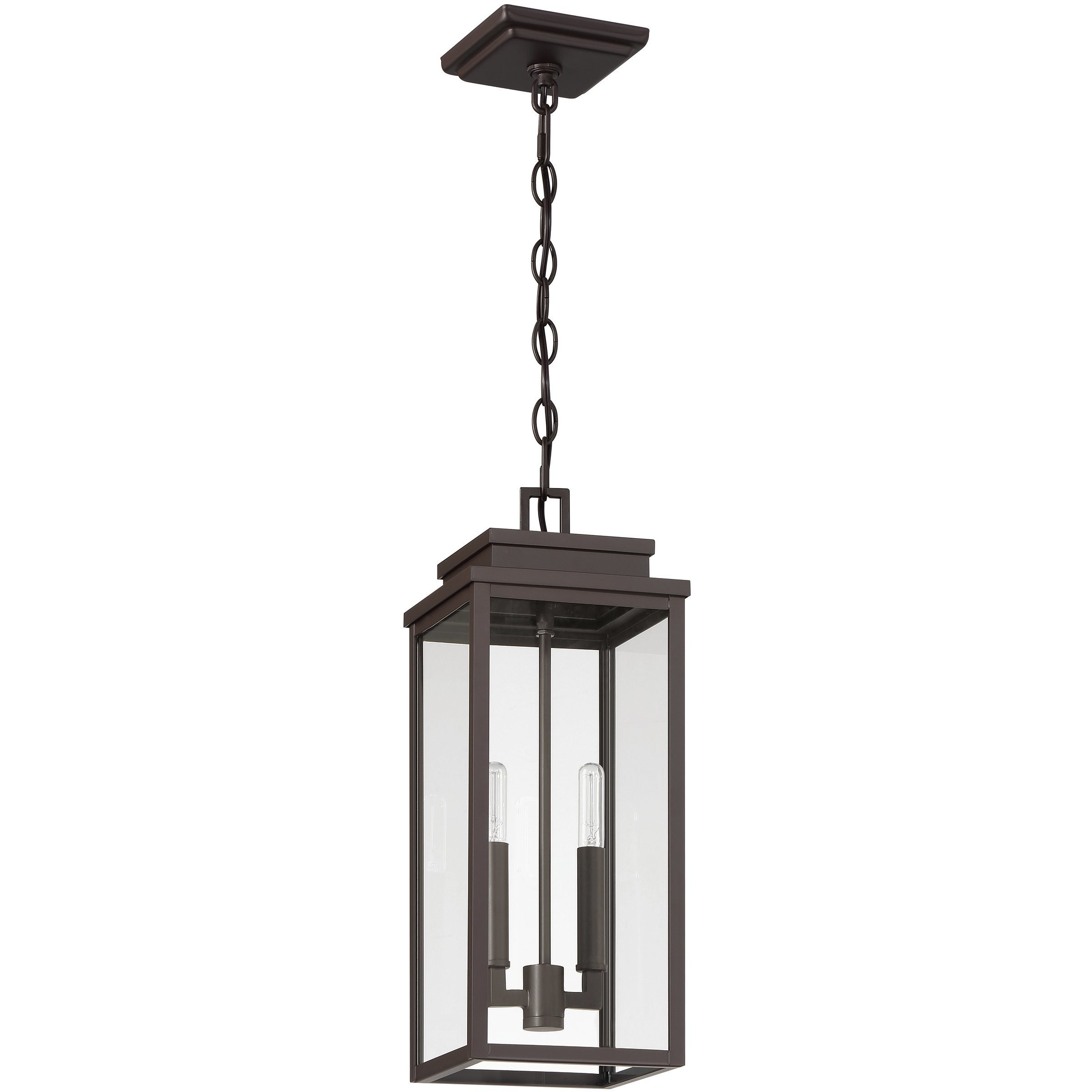 Hillside 2 Light 7 inch Dark Bronze Exterior Pendant
