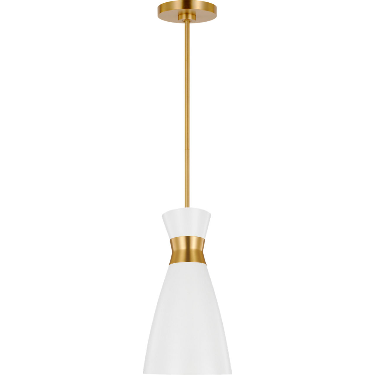 ED Ellen DeGeneres Heath 1 Light 8.13 inch Matte White and Burnished Brass Pendant Ceiling Light in Burnished Brass / Matte White