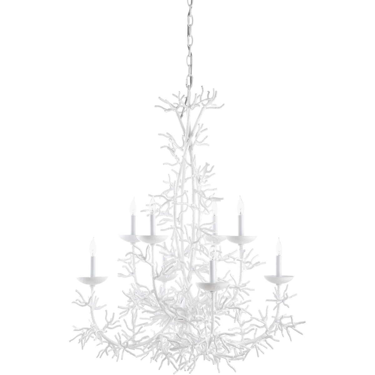Waterfront 8 Light 33 inch White Chandelier Ceiling Light