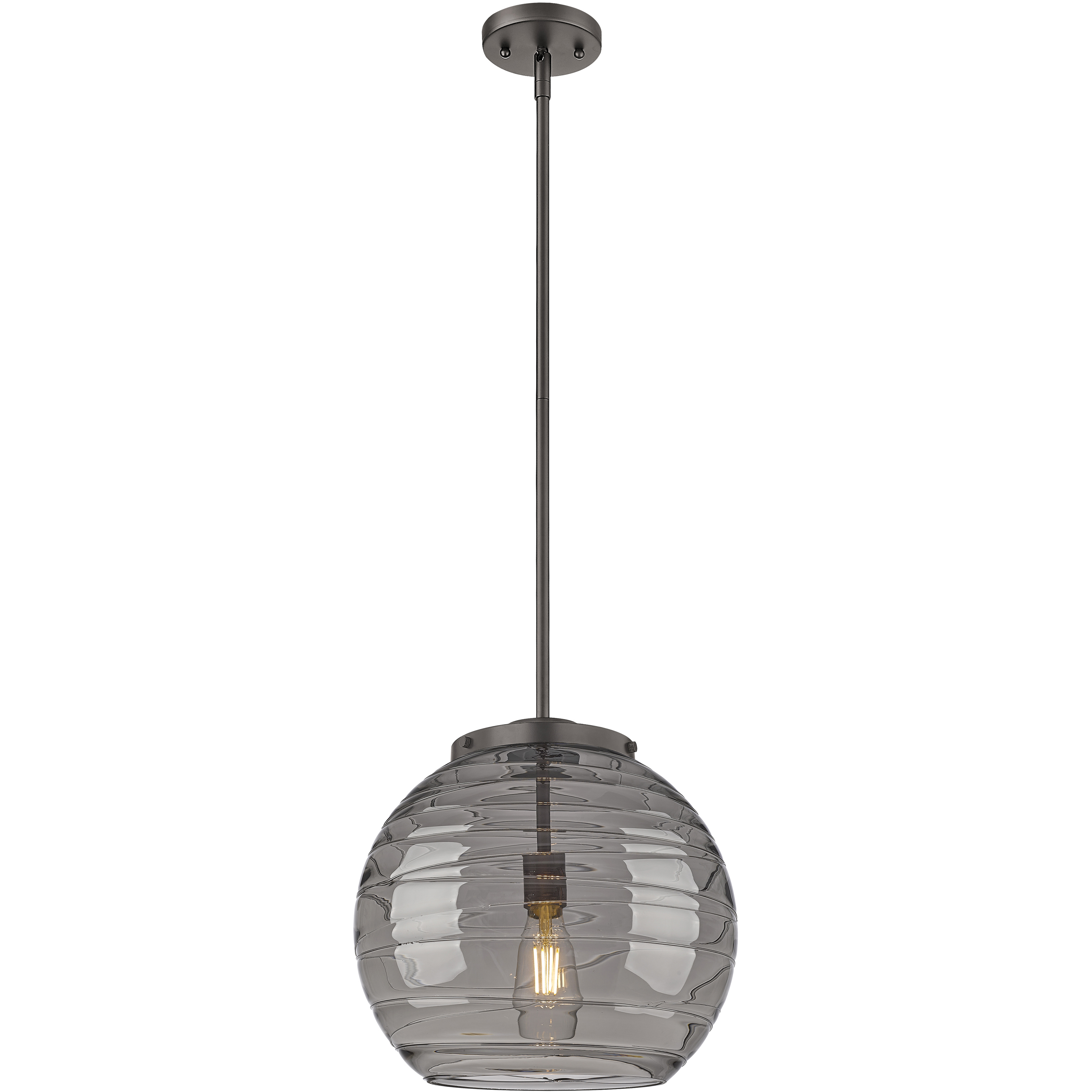 Franklin Restoration Athens Deco Swirl 1 Light 13.75 inch Oil Rubbed Bronze Stem Hung Pendant Ceiling Light