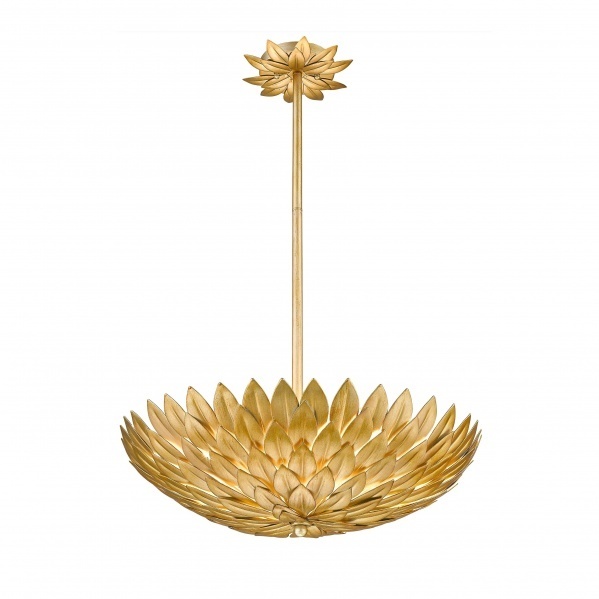 Canada 5 Light 20 inch Gold Chandelier Ceiling Light in Gold Leaf