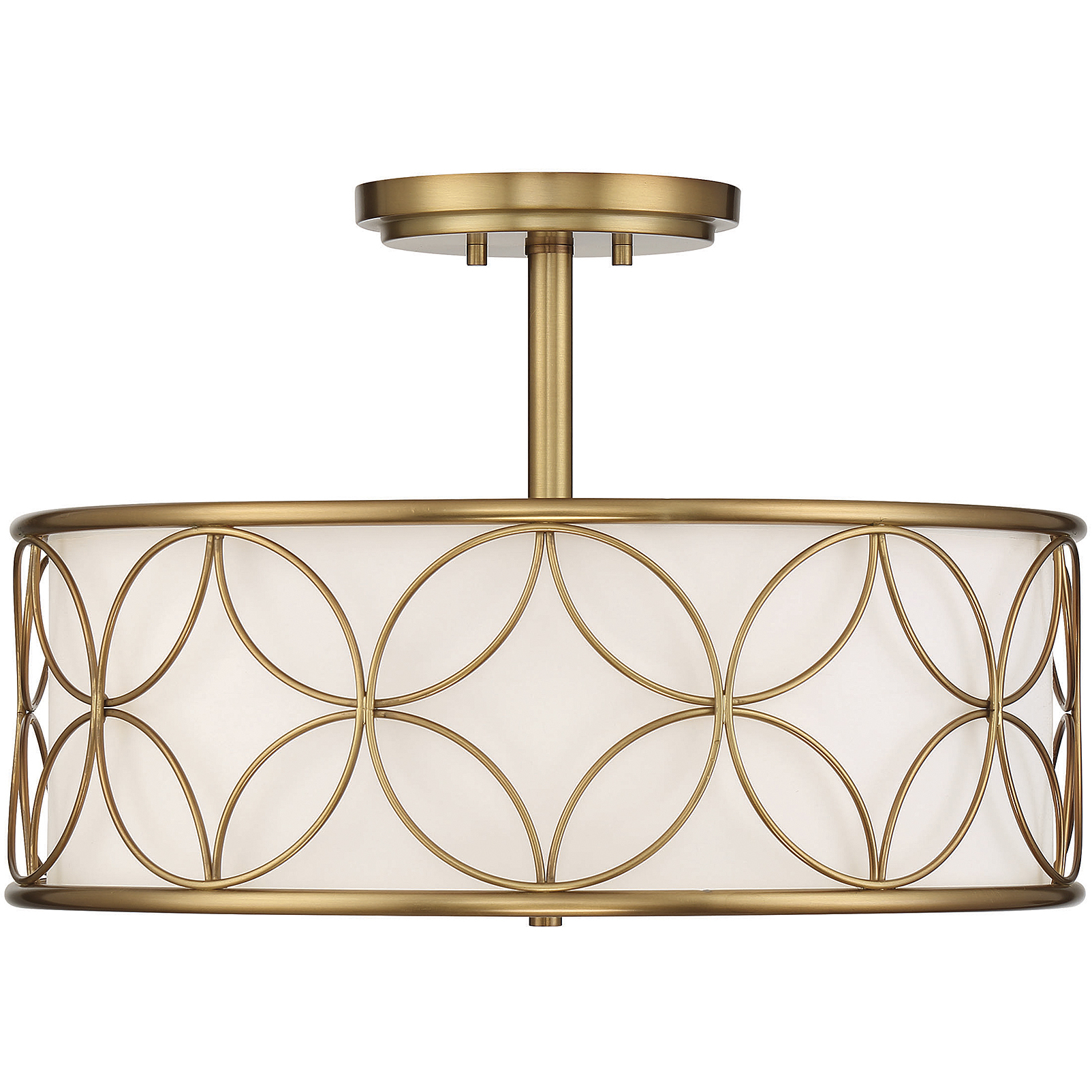 Reid 4 Light 20 inch Warm Brass Semi-Flush Ceiling Light, Essentials