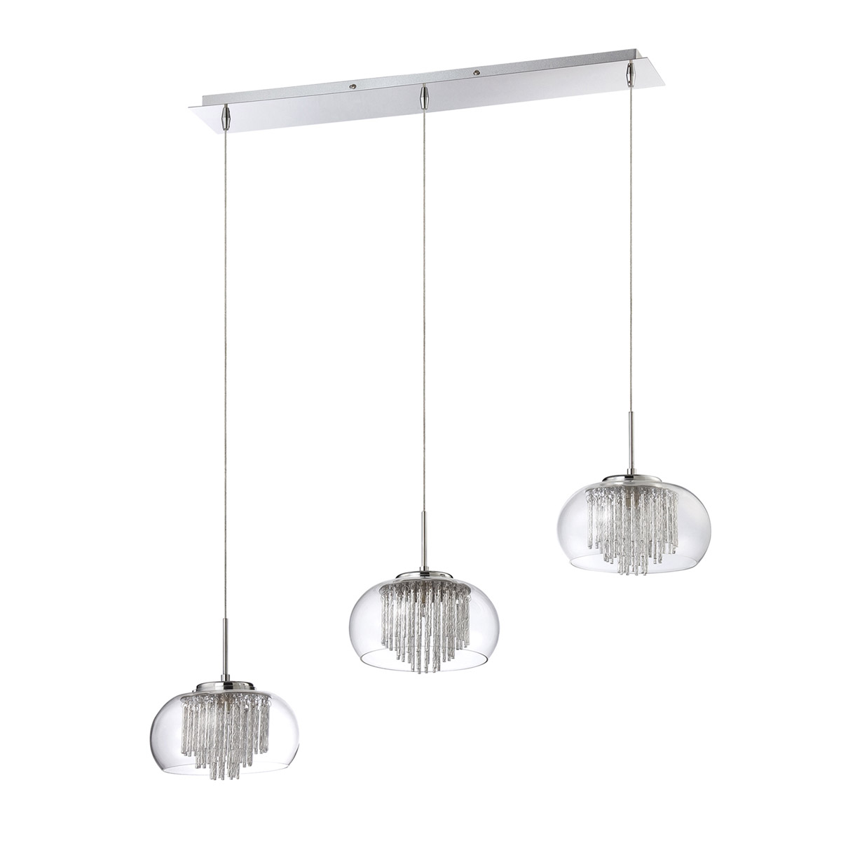 Piccolo 3 Light 35 inch Chrome Pendant Ceiling Light