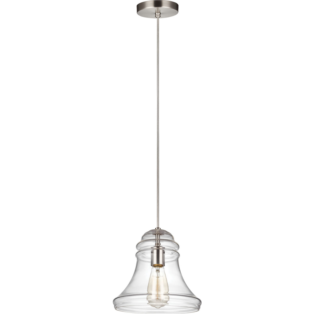 Doyle 1 Light 9.75 inch Satin Nickel Pendant Ceiling Light
