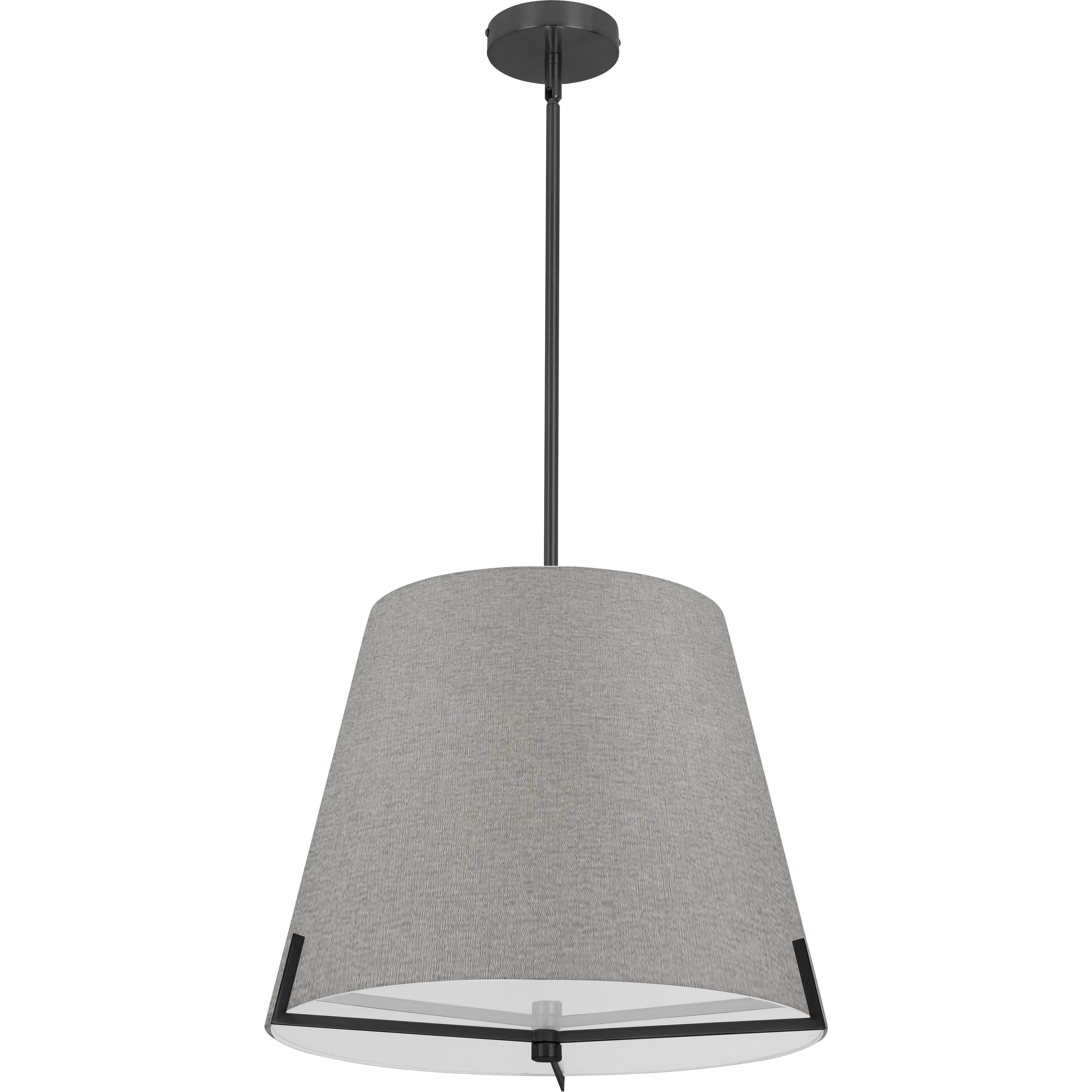 Preston 4 Light 19.25 inch Matte Black with Grey Pendant Ceiling Light