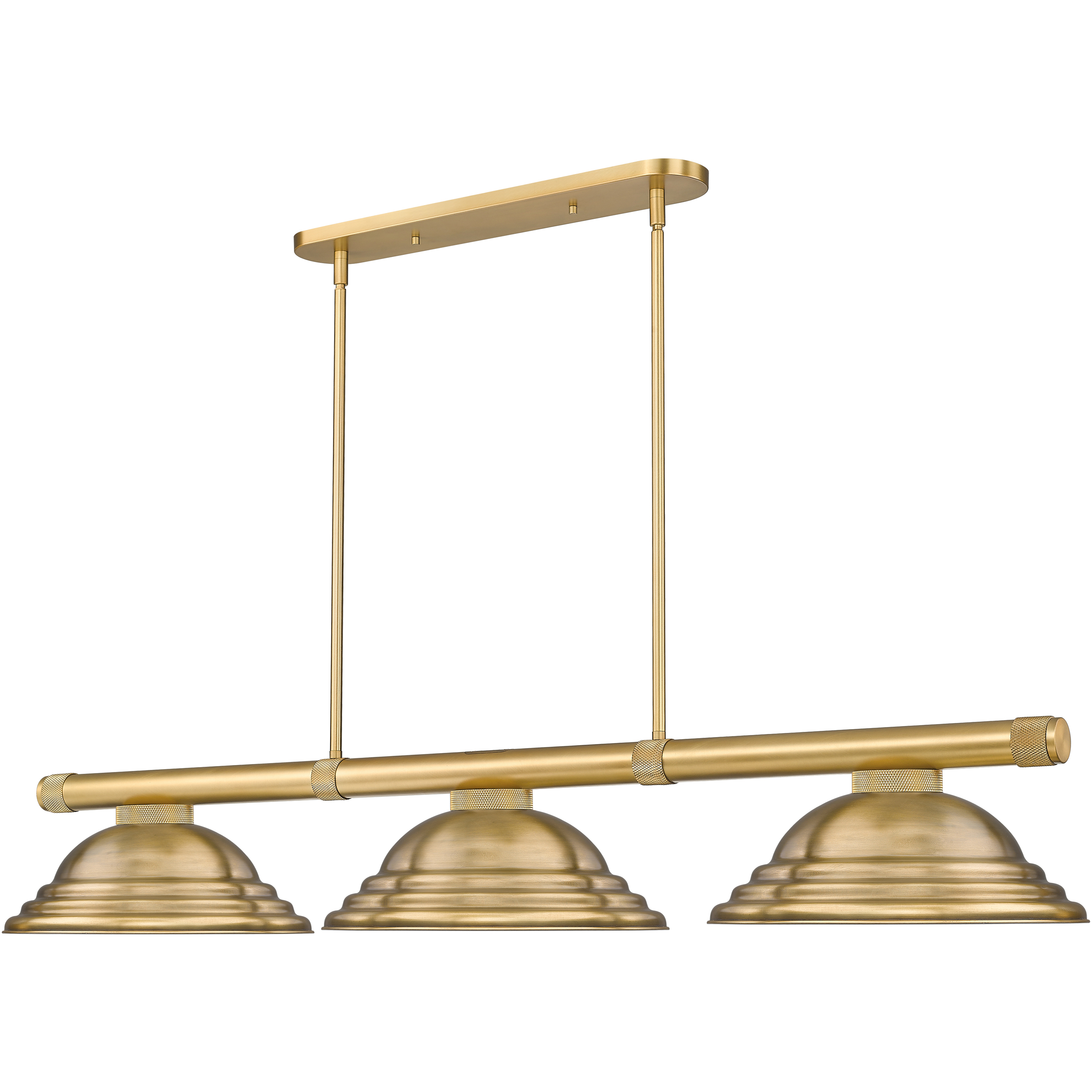 Vanguard 3 Light 58.75 inch Rubbed Brass Billiard Ceiling Light