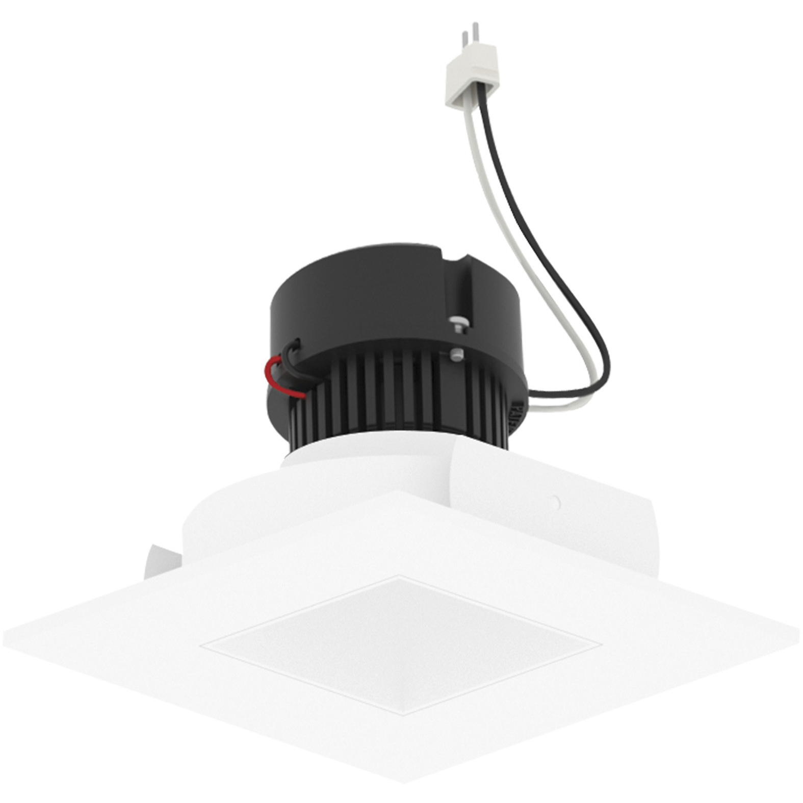 Pearl Bright White Reflector / Bright White Flange LED Square Retrofit Reflector with Square Aperture in 4000K, 4" Retrofit