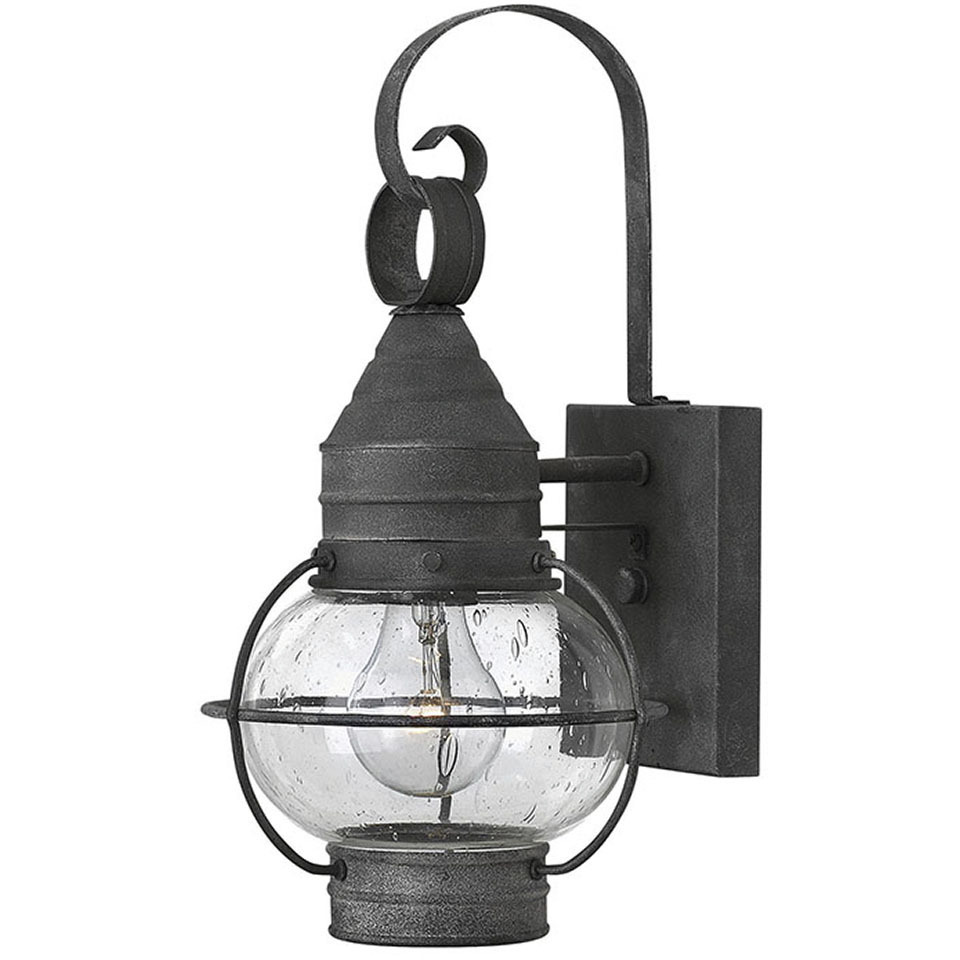 Cape Cod Outdoor Wall Mount Lantern in Aged Zinc