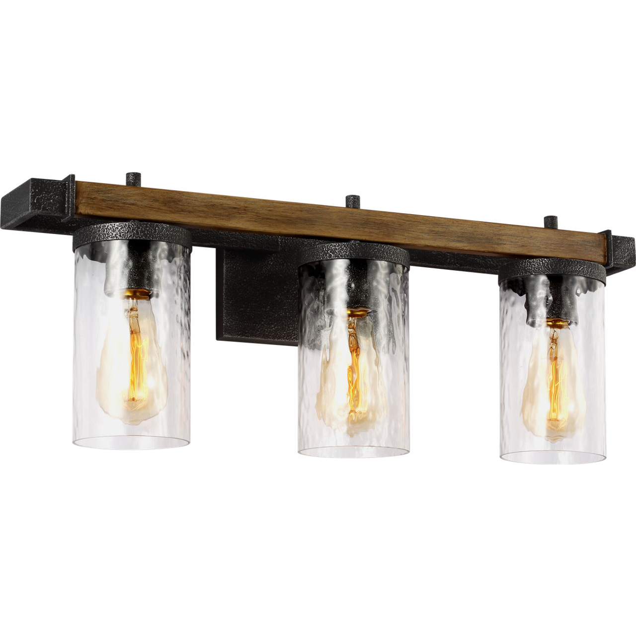 Sean Lavin Angelo 3 Light 24.25 inch Distressed Weathered Oak / Slate Grey Metal Vanity Light Wall Light