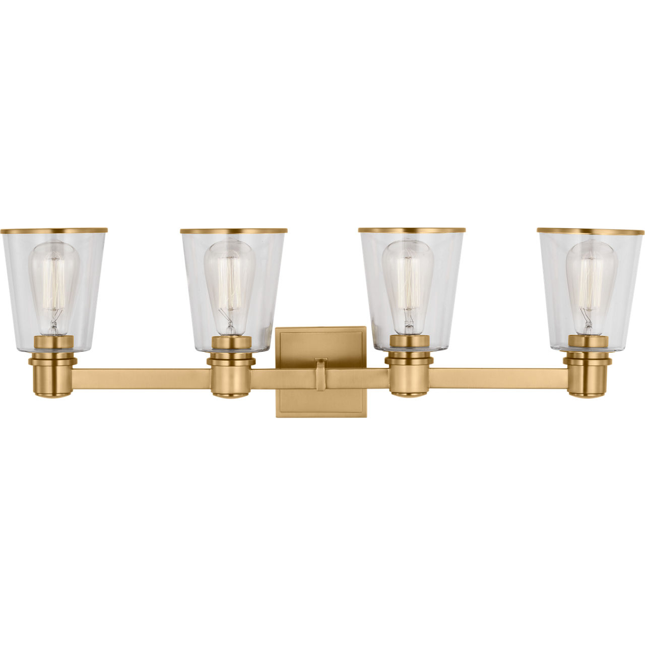 C&M by Chapman & Myers Alessa 4 Light 30.63 inch Burnished Brass Bath Vanity Wall Sconce Wall Light