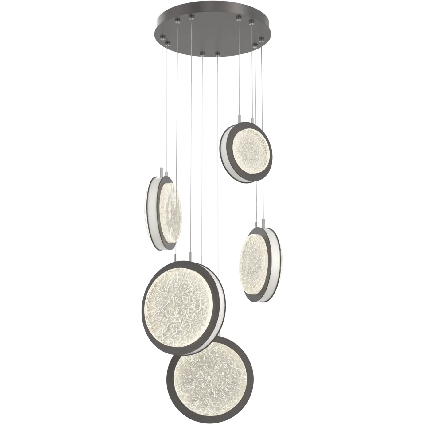 Iris LED 20 inch Graphite with Salt White Multi-Pendant Ceiling Light