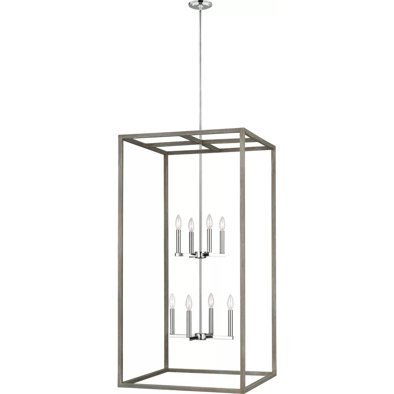 Moffet Street 8 Light 23.5 inch Washed Pine Foyer Pendant Ceiling Light, Extra Large