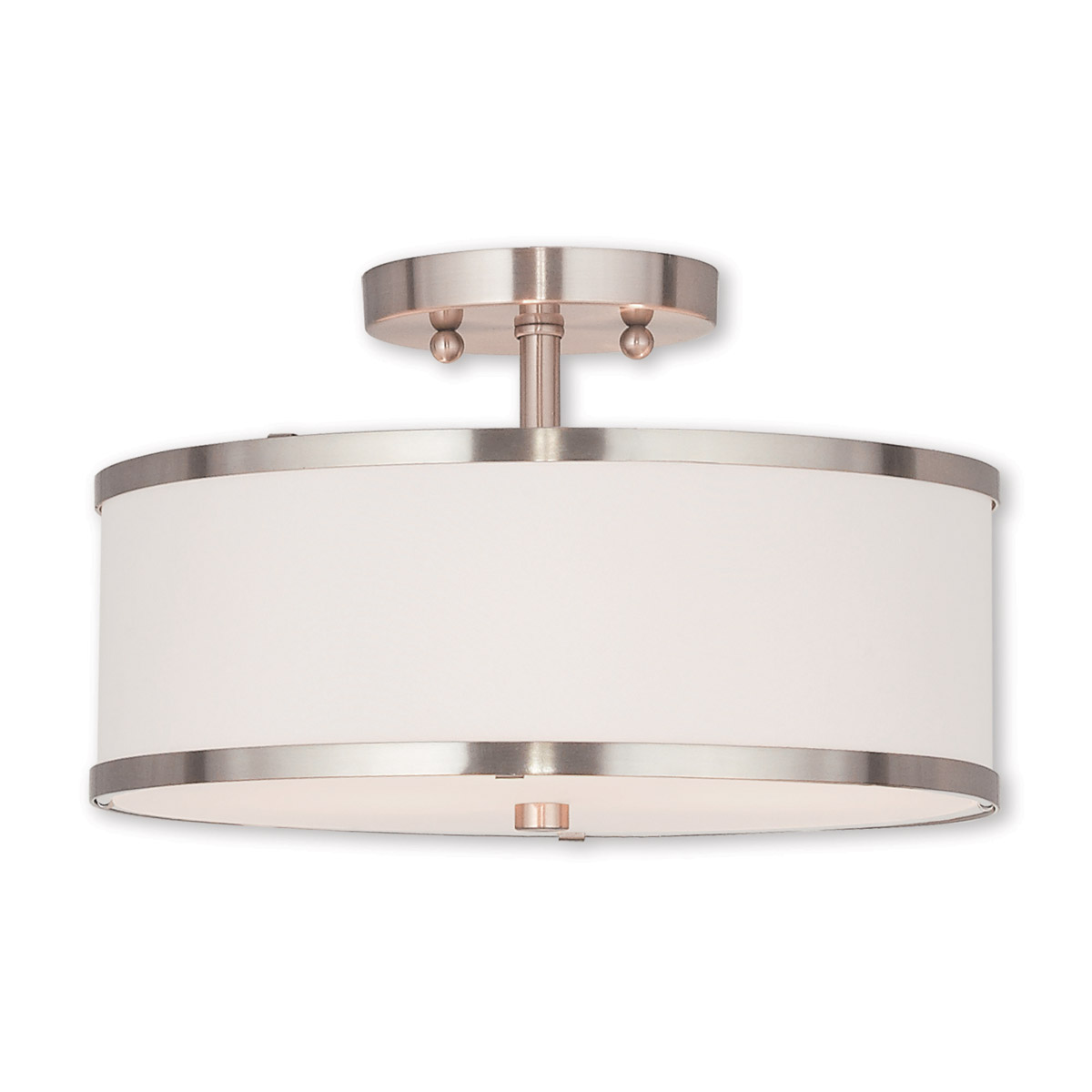 Park Ridge 2 Light 13 inch Brushed Nickel Semi-Flush Mount Ceiling Light