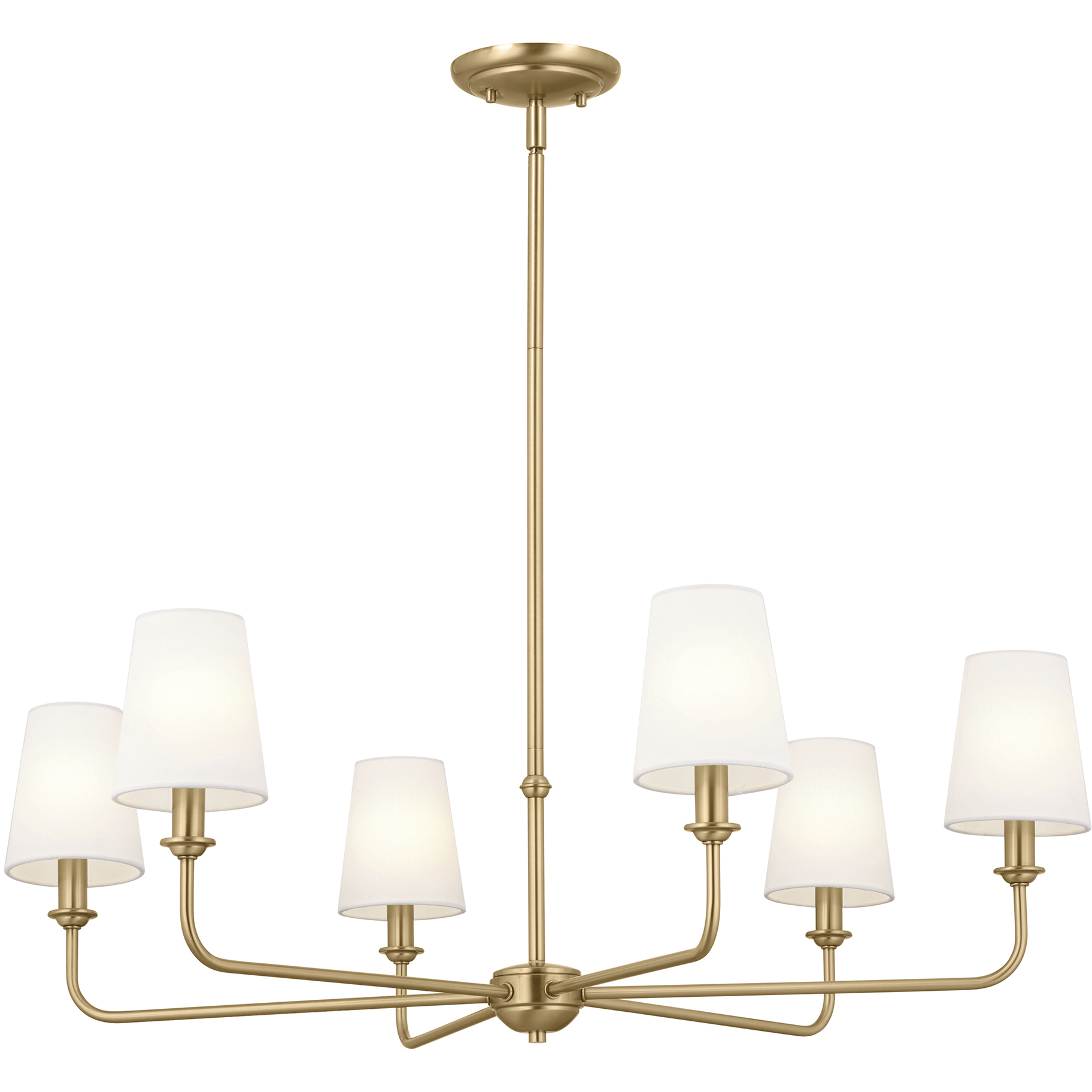 Pallas 6 Light 32.25 inch Brushed Natural Brass Chandelier Ceiling Light