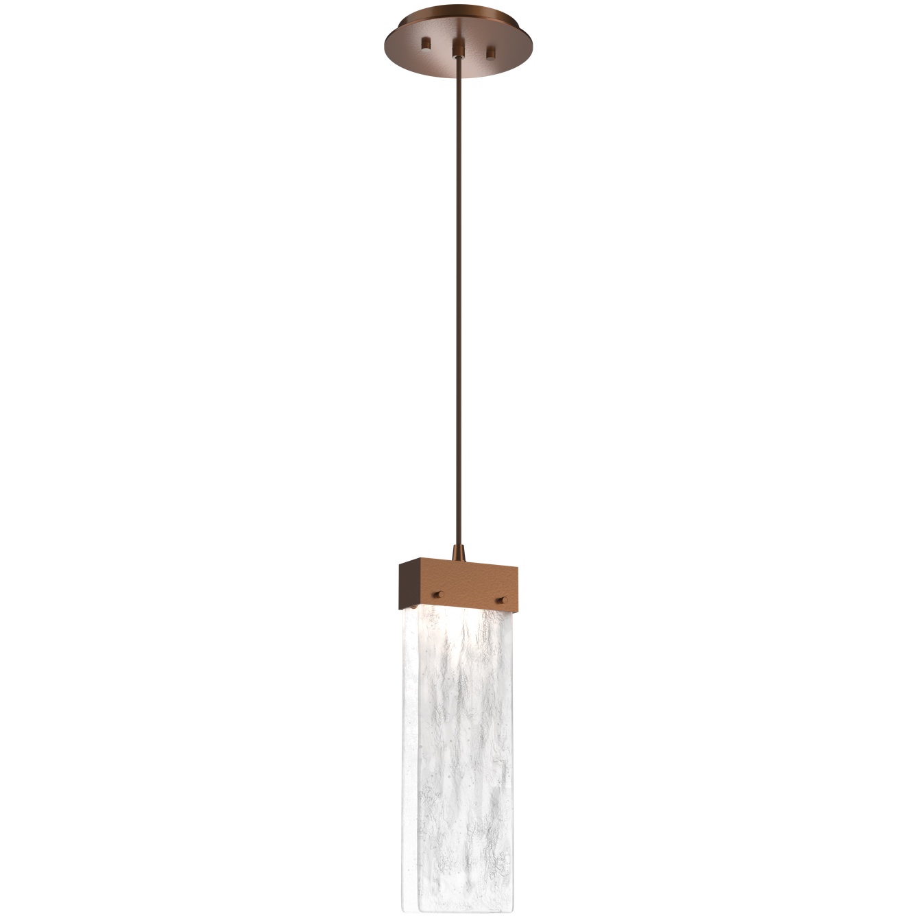 Parallel LED 2.3 inch Burnished Bronze Pendant Ceiling Light in Clear Granite, 2700K LED