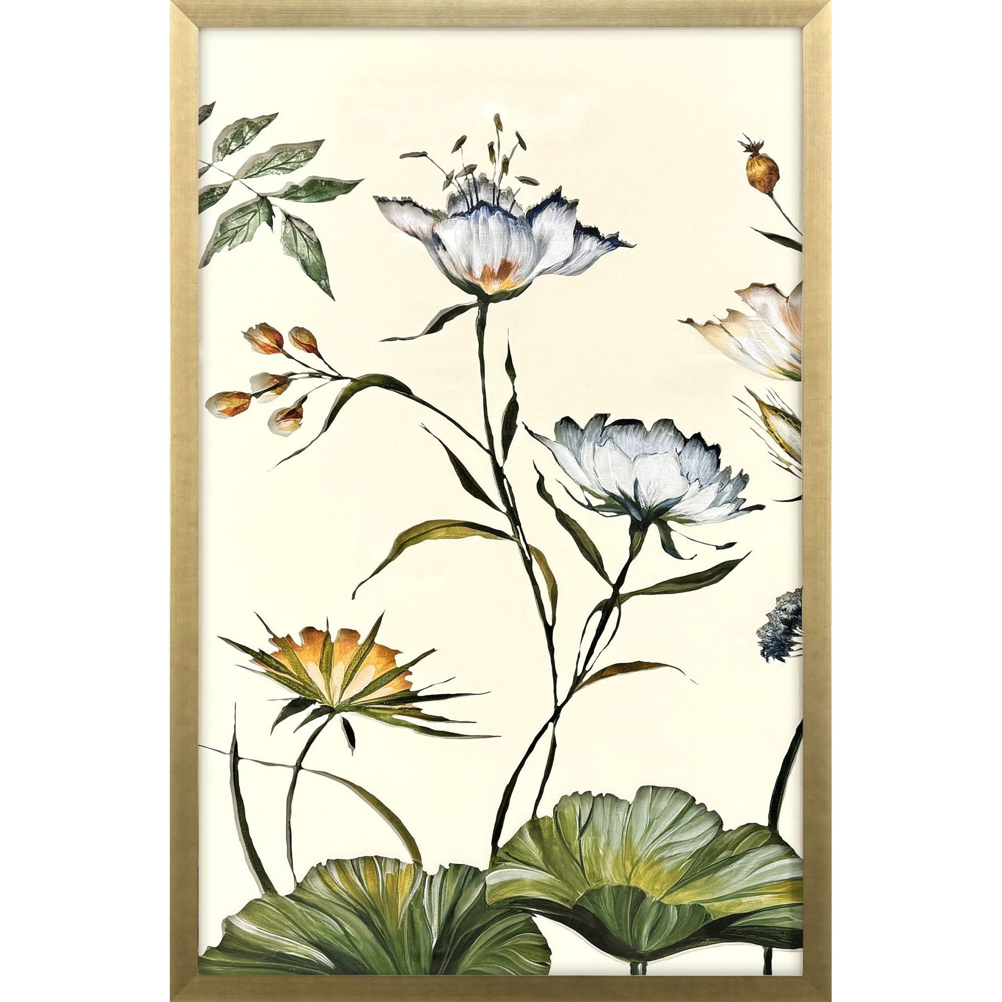 Garden of Eden Blue and Beige and Green and Multi Framed Art, The Studio
