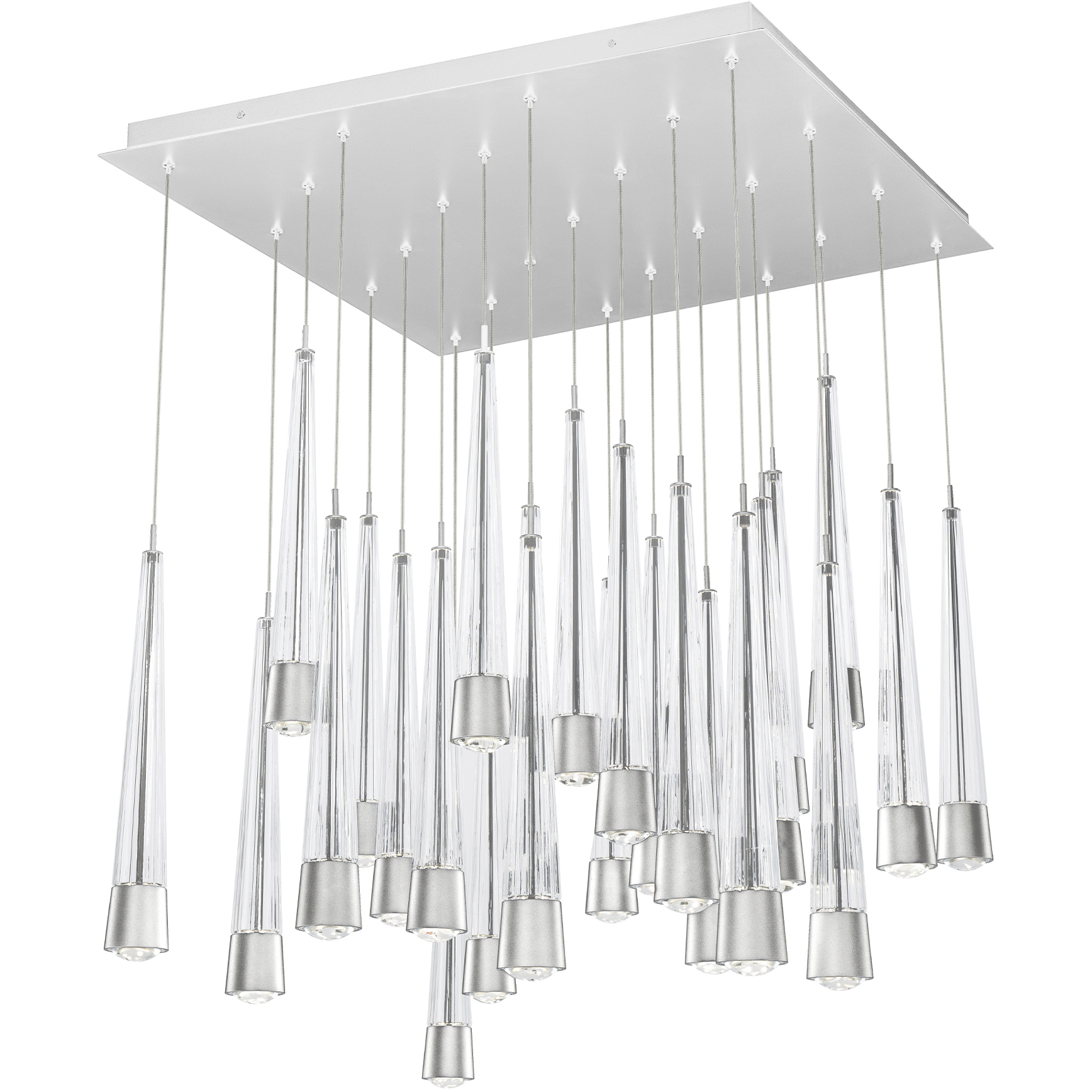 Quill LED 12.13 inch Chrome Multi-Light Pendant Ceiling Light, dweLED