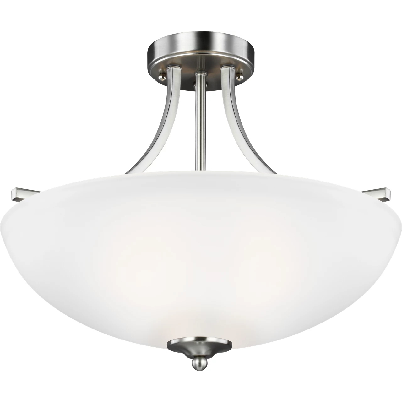 Geary 3 Light 18.63 inch Brushed Nickel Convertible Pendant Semi-Flush Ceiling Light