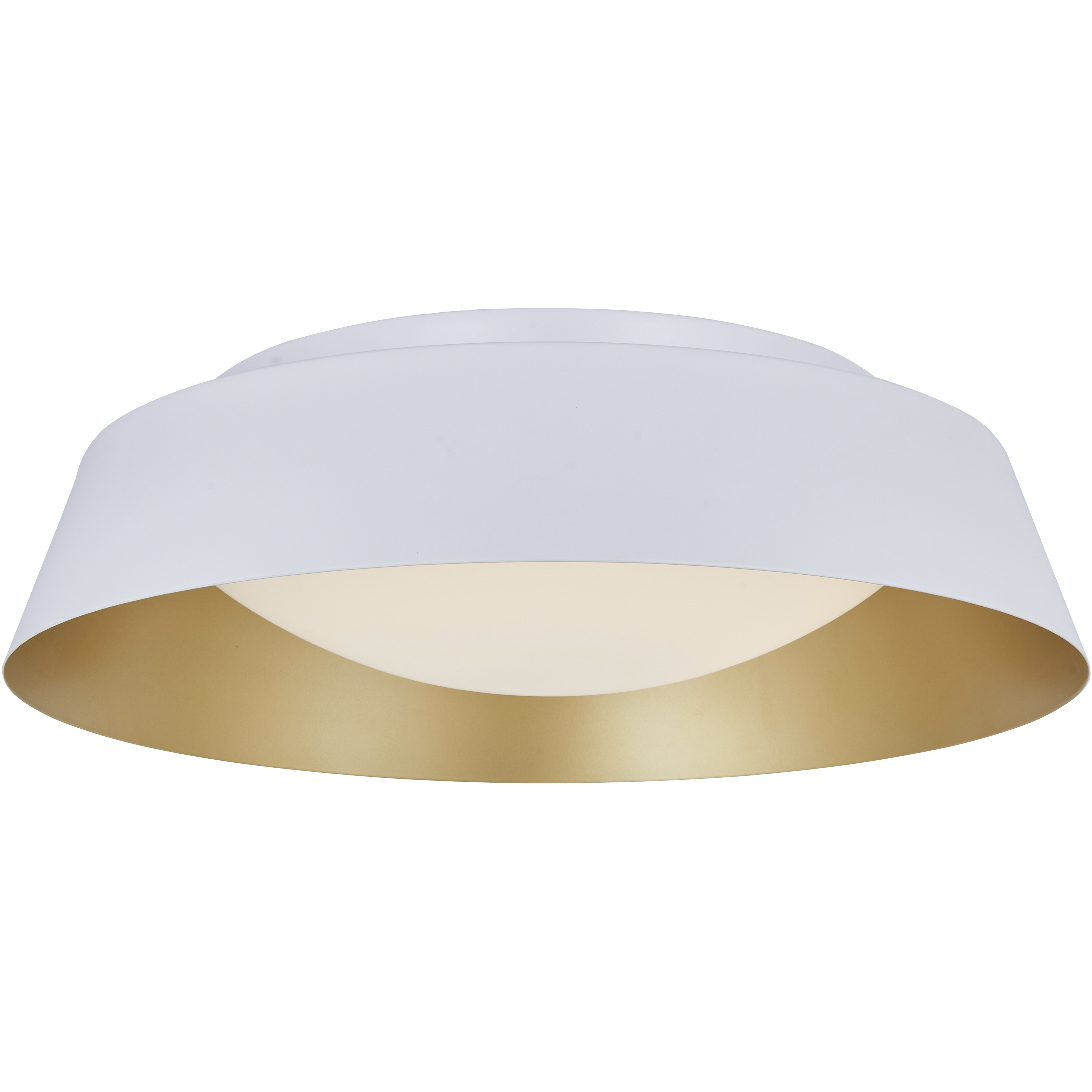 Flare LED 15 inch Matte White with Gold Inner Flush Mount Ceiling Light