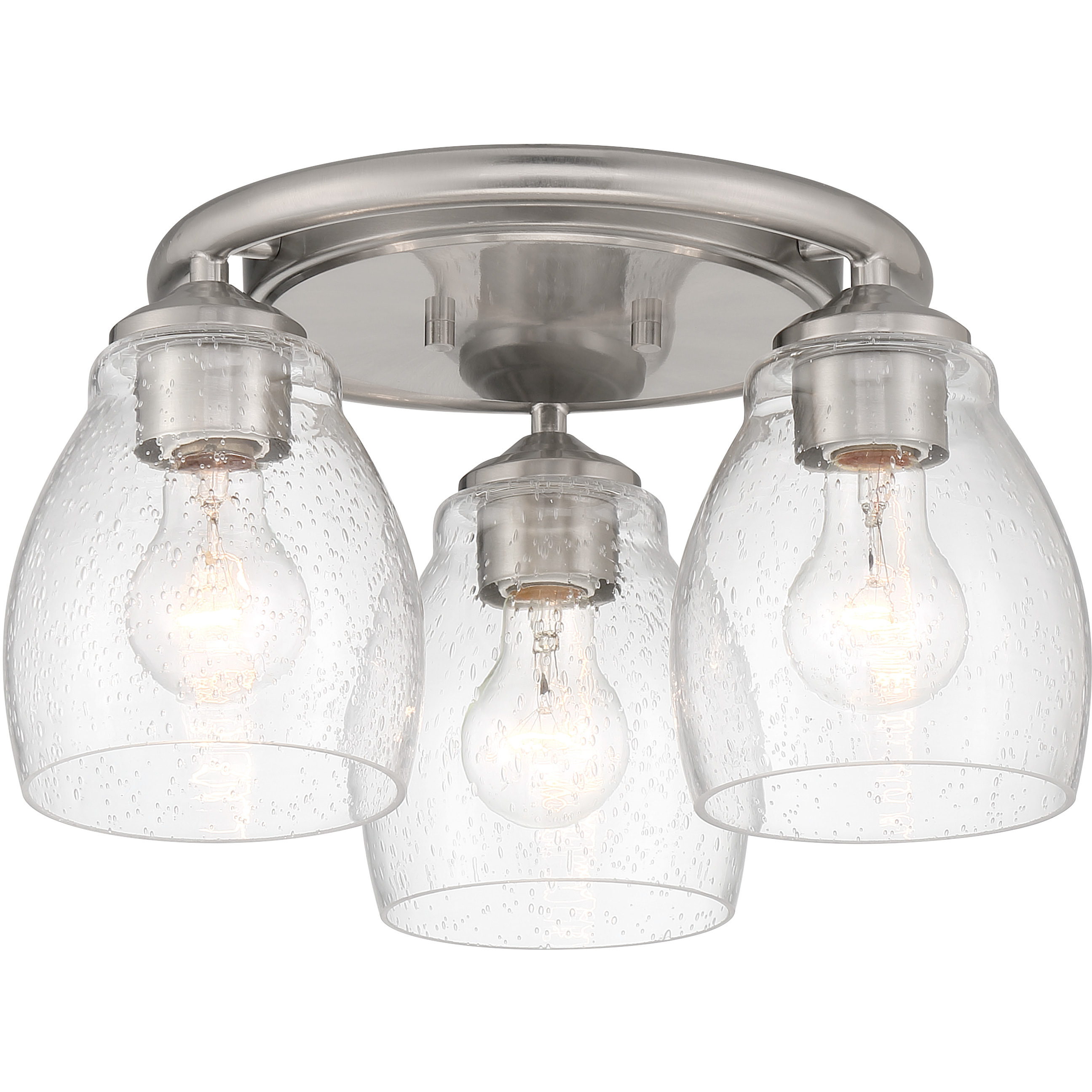 Winsley 3 Light Brushed Nickel Semi Flush Ceiling Light