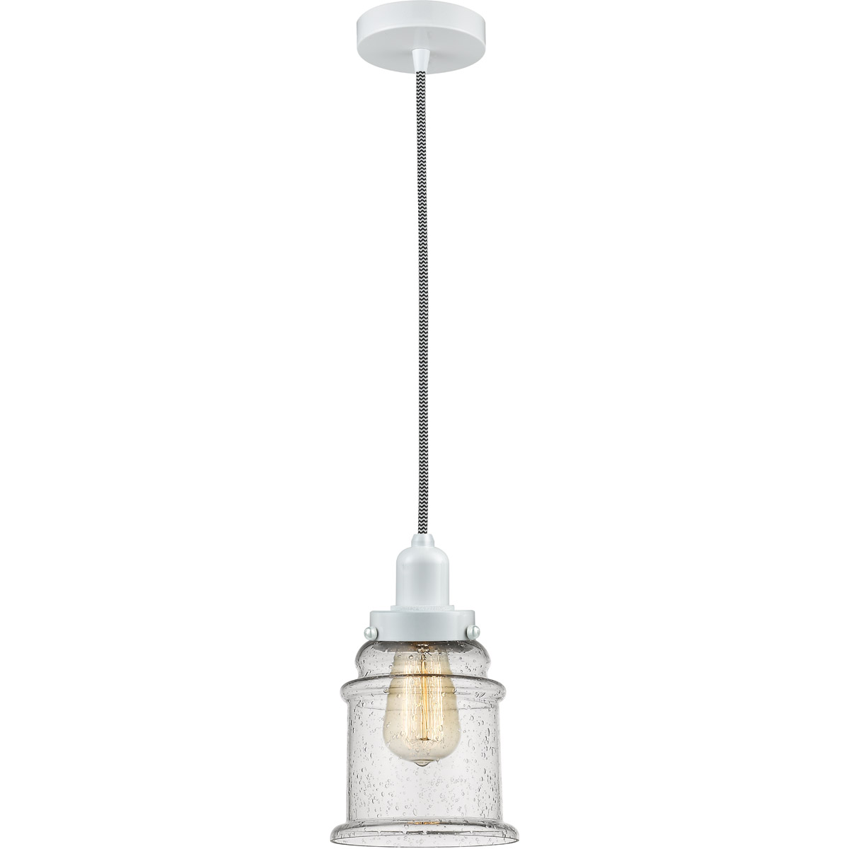 Whitney Canton 1 Light 8 inch White Mini Pendant Ceiling Light in Zebra, Whitney