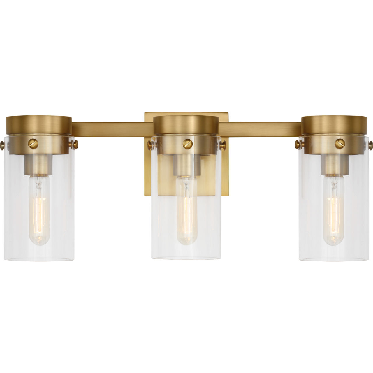 C&M by Chapman & Myers Garrett 3 Light 21.13 inch Burnished Brass Vanity Light Wall Light