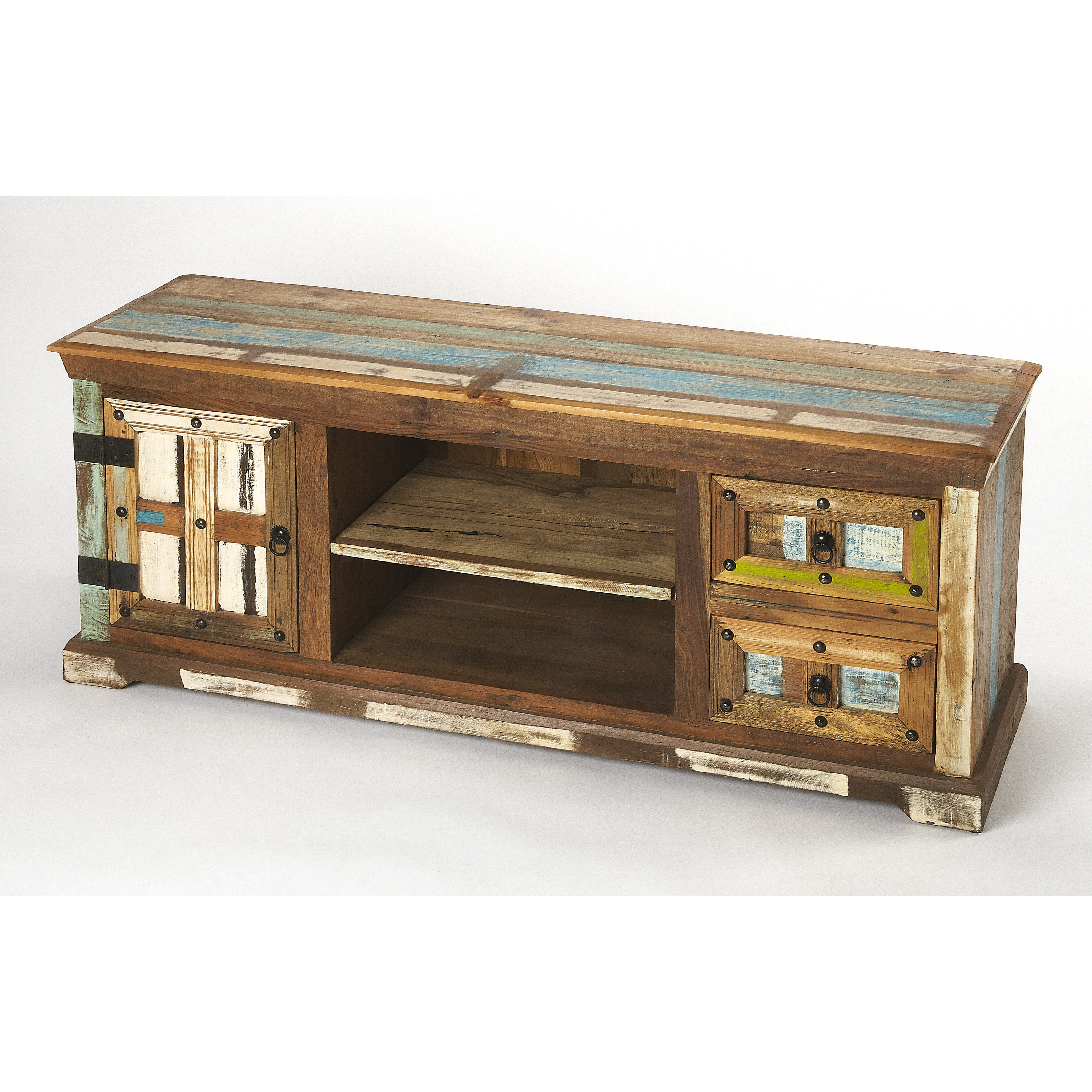 Reverb Painted Rustic 58 inch Artifacts Entertainment Center