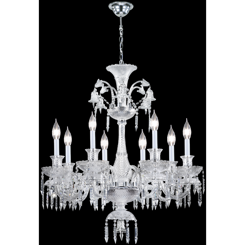 Le Chateau 8 Light 32 inch Silver Chandelier Ceiling Light