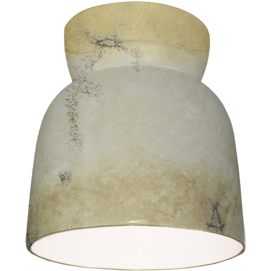Radiance Collection - Hourglass 1 Light 7.5 inch Greco Travertine Flush-Mount Ceiling Light in Dedicated LED, Form+Finish+Function