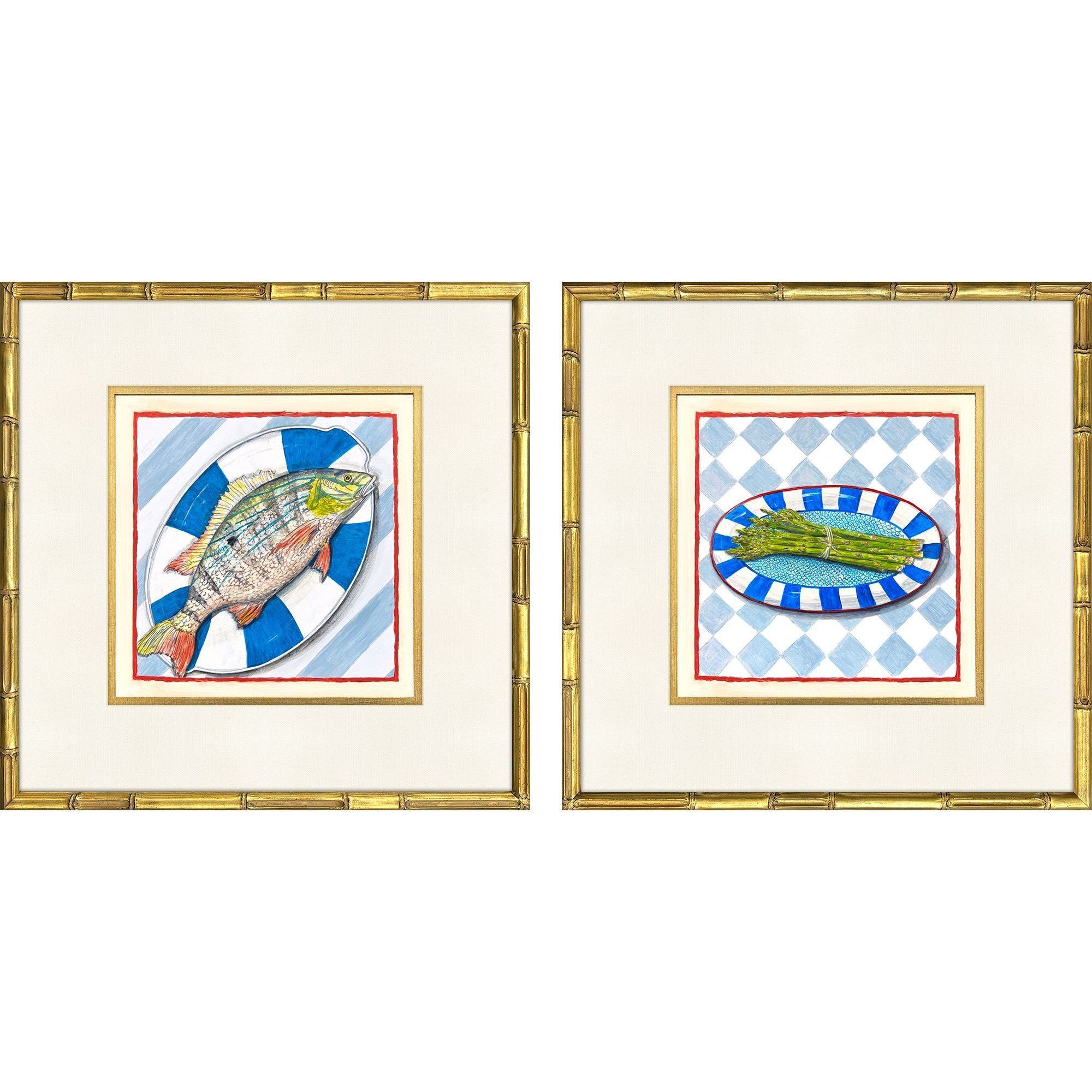 Cena Italiana Blue and Green and Red and Yellow Framed Art