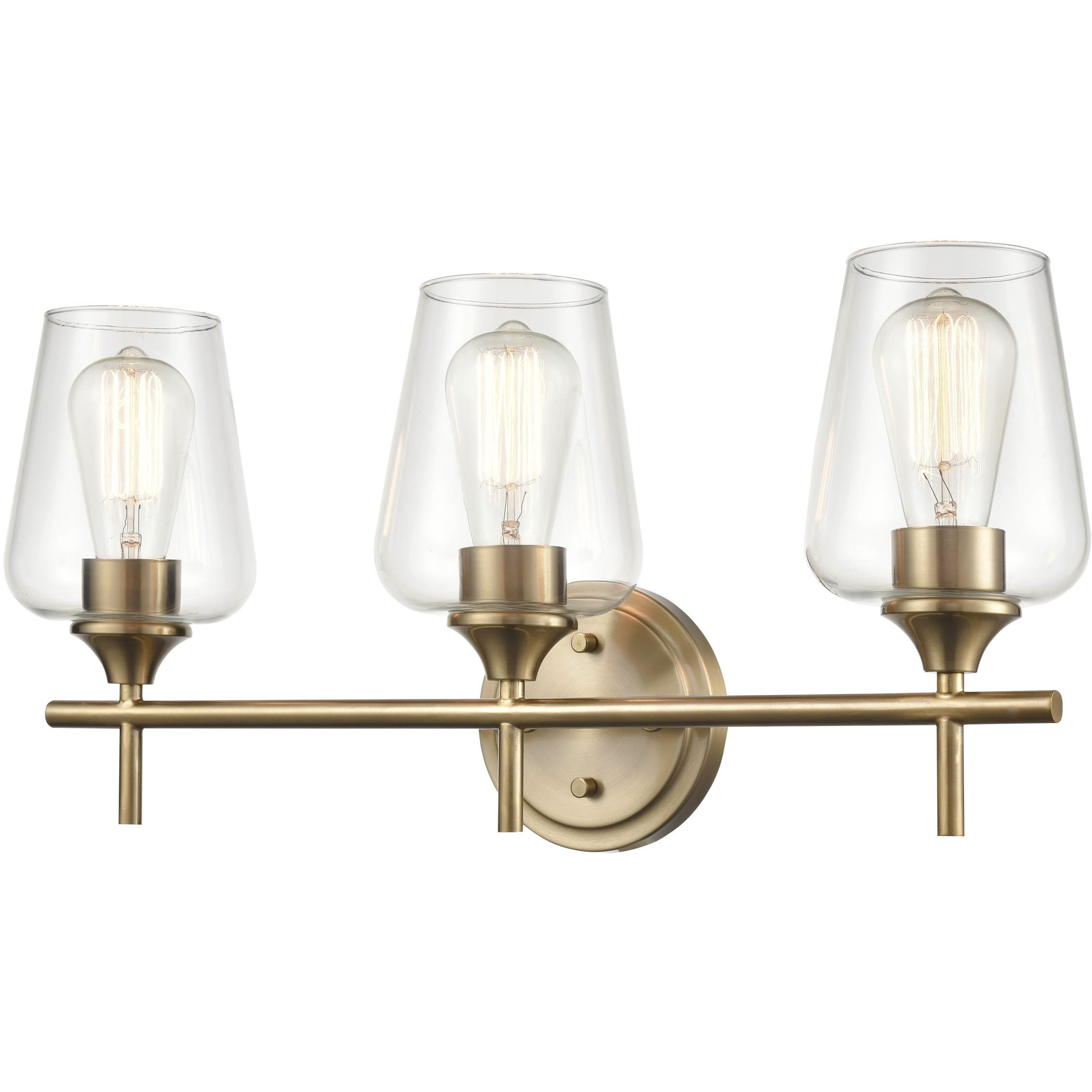 Ashford 3 Light 22 inch Modern Gold Bathroom Vanity Light Wall Light