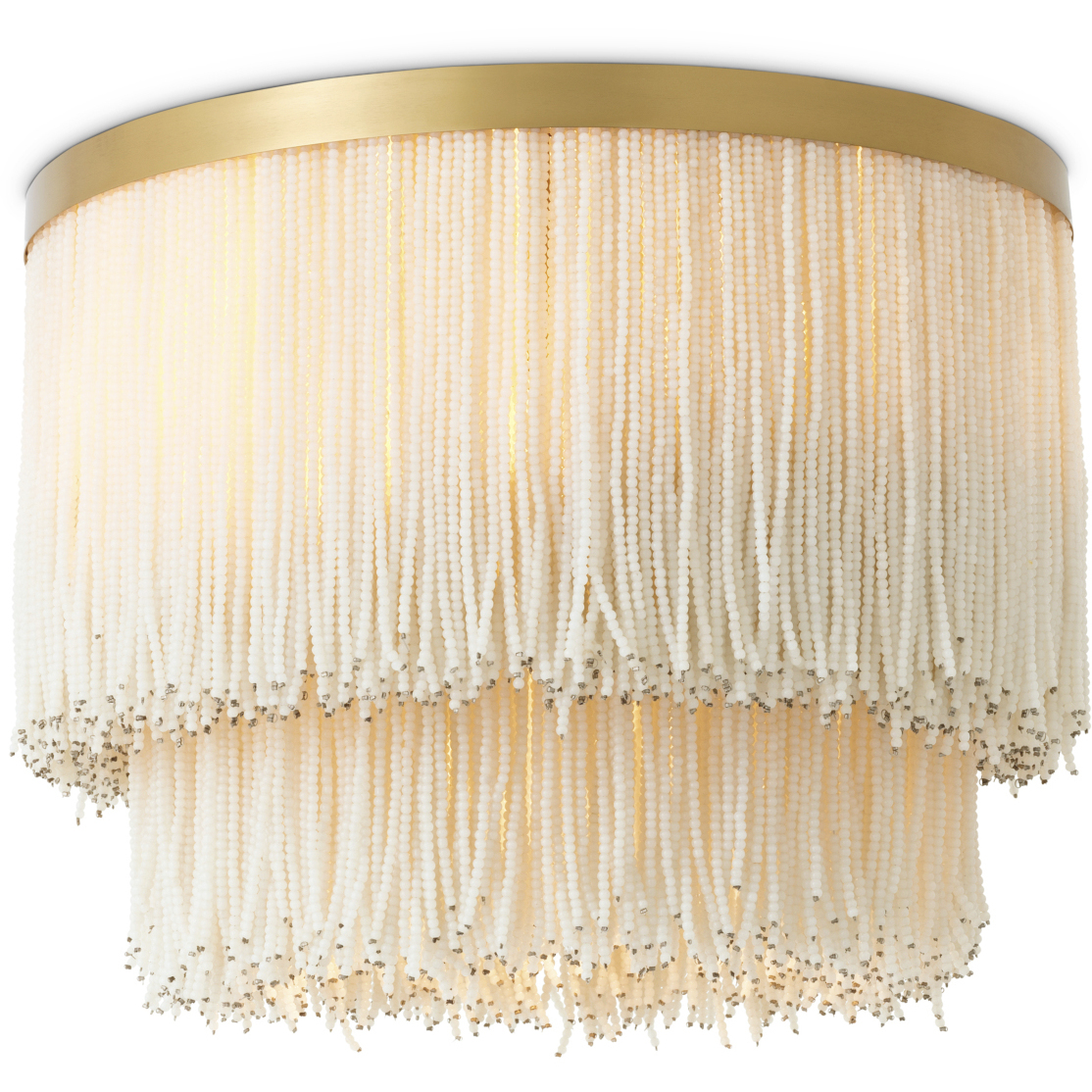 Roseline 2 Light 17.52 inch Vintage Brass Flush Mount Ceiling Light