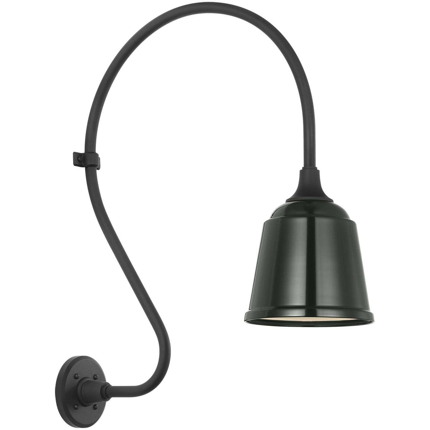 Thomas O'Brien Academy Barn Light LED 27 inch Matte Black Larrabee Barn Light in 8" Green Rockhouse Shade