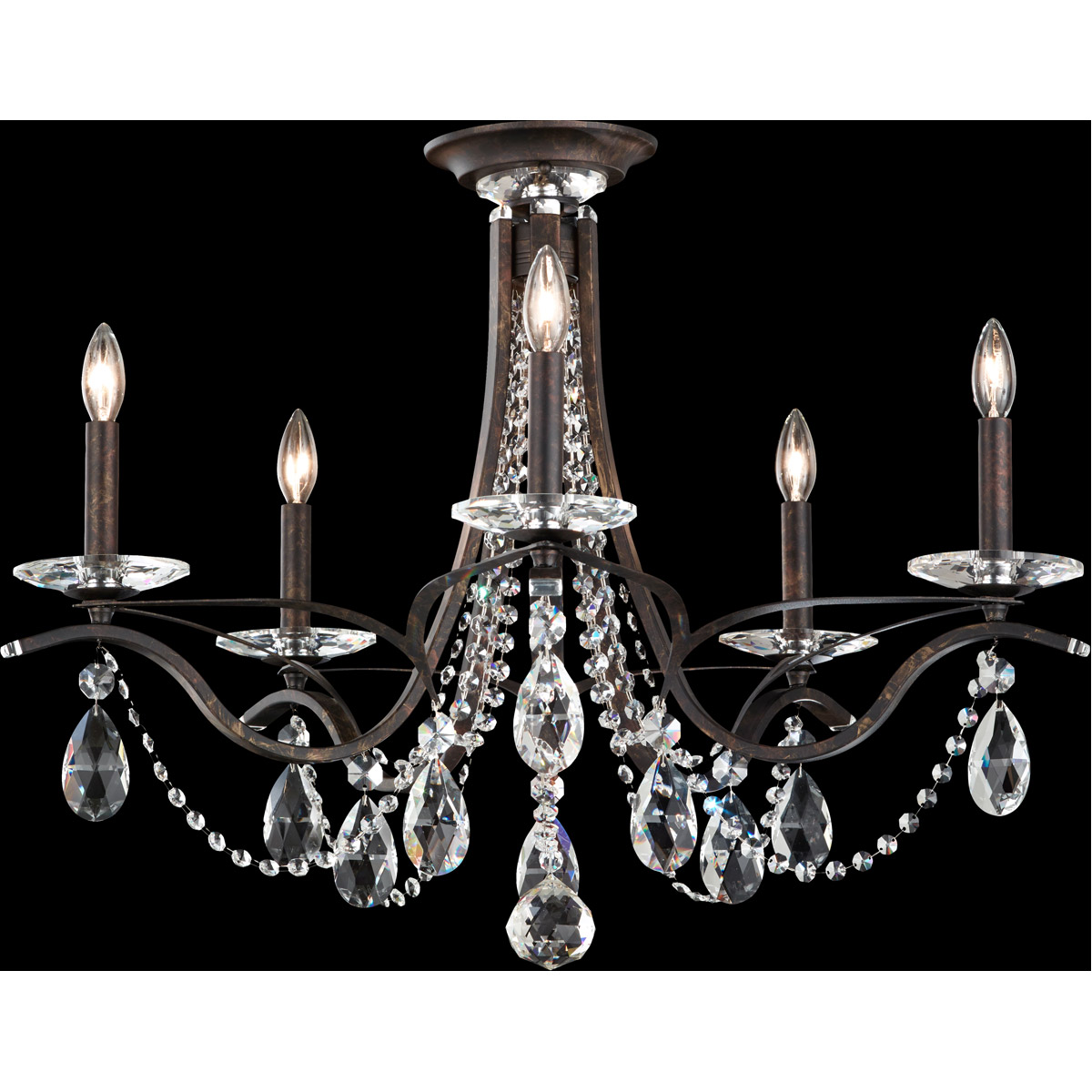 Vesca 5 Light 29 inch Ferro Black Semi-Flush Mount Ceiling Light in Heritage