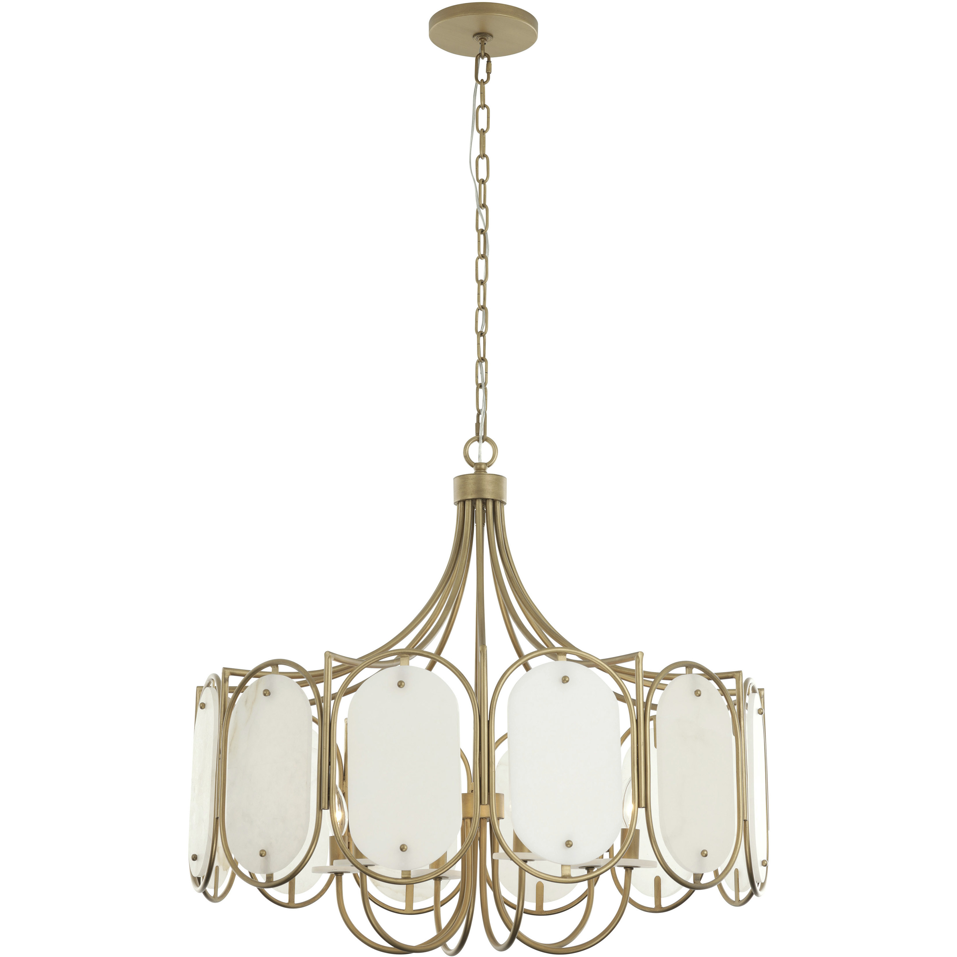 Panelist 6 Light 31.25 inch Brass Kisser Pendant Ceiling Light