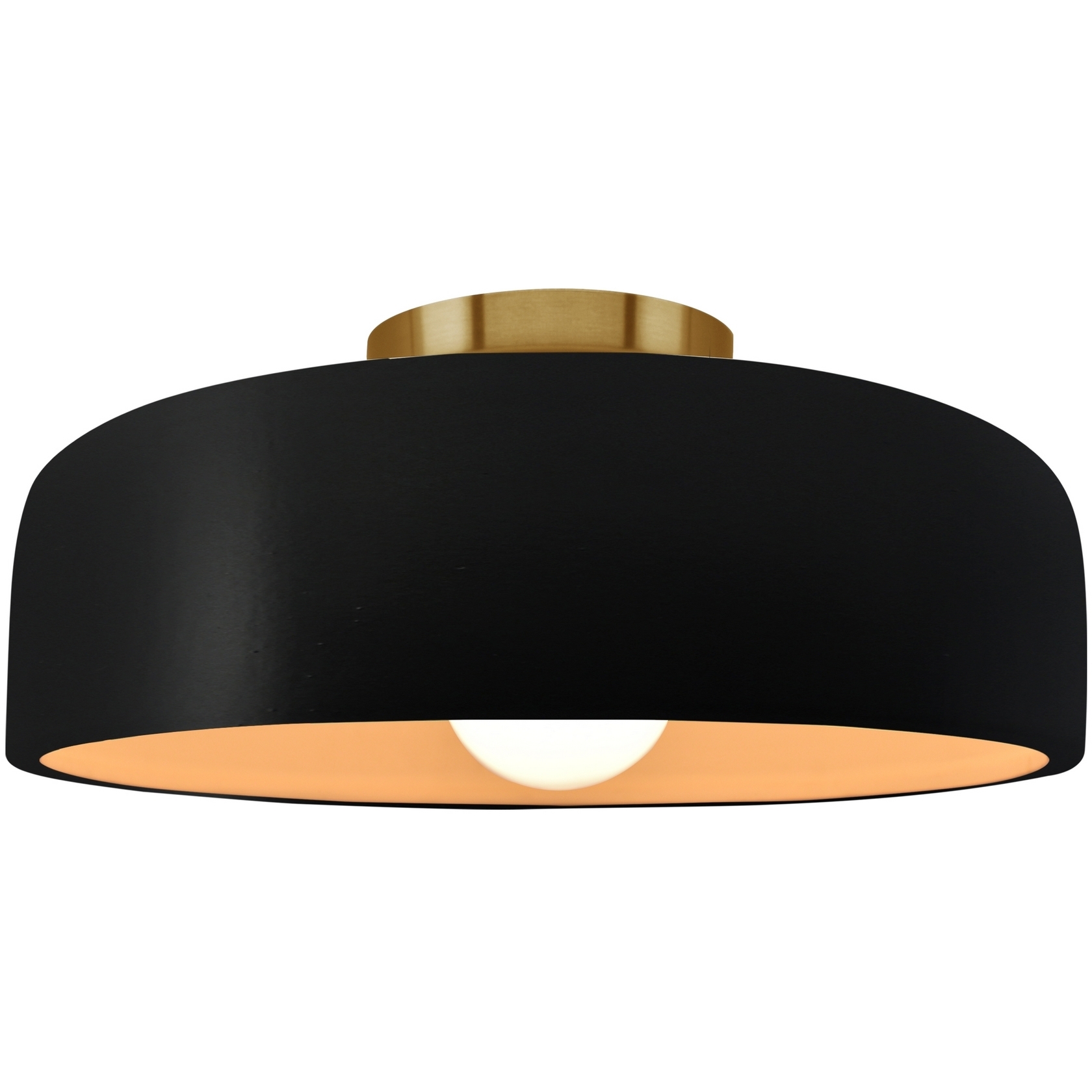 Radiance Collection - Spire 1 Light 10 inch Carbon Matte Black with Champagne Gold internal finish Semi-Flush Ceiling Light, Form+Finish+Function