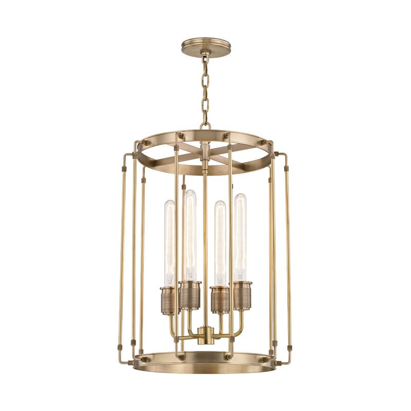 Hyde Park 4 Light 16.25 inch Aged Brass Pendant Ceiling Light
