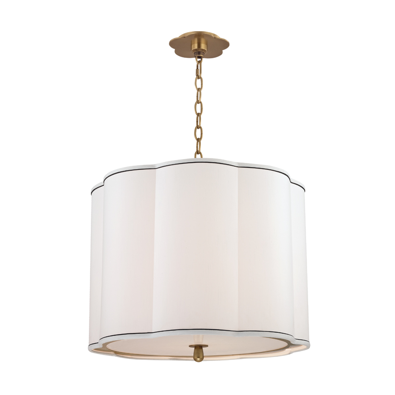 Sweeny 4 Light 20 inch Aged Brass Pendant Ceiling Light